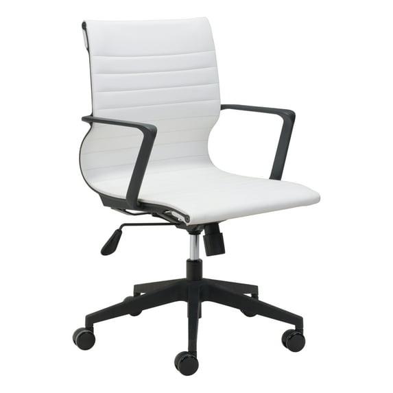 Stacy Office Chair Rolling Base with Armrests Polyurethane Mesh Mid-Century Design