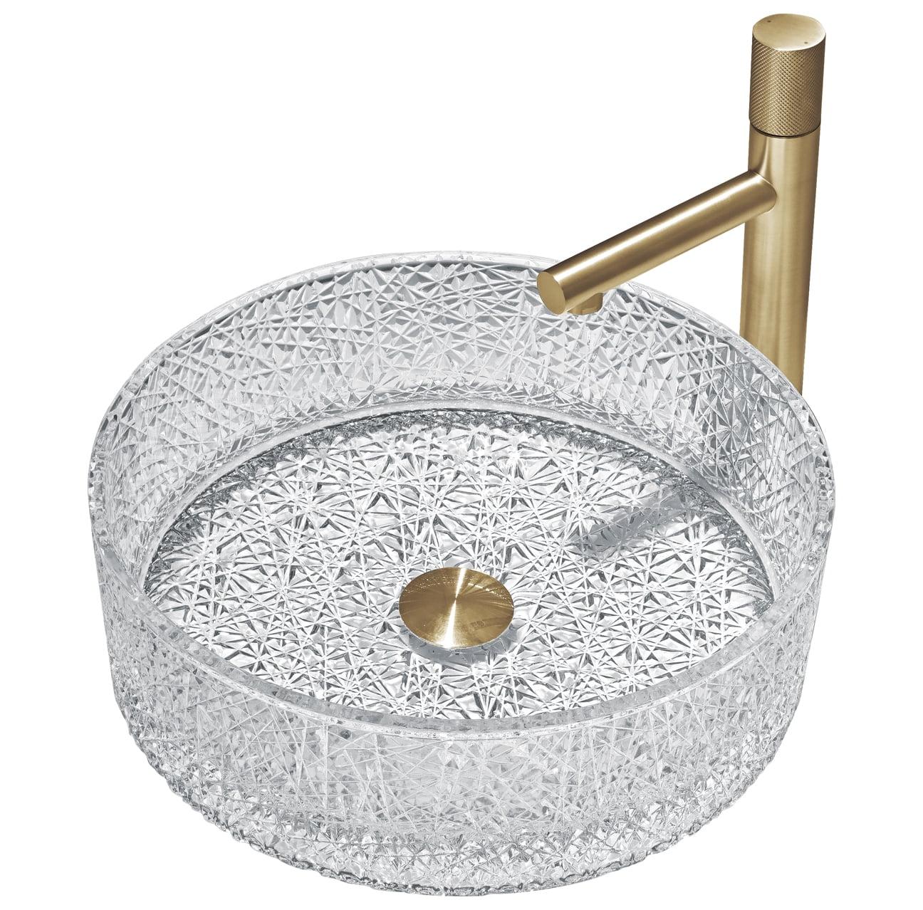 Stadium 14" Glass Circular Bathroom Vessel Sink - Timeless Collection