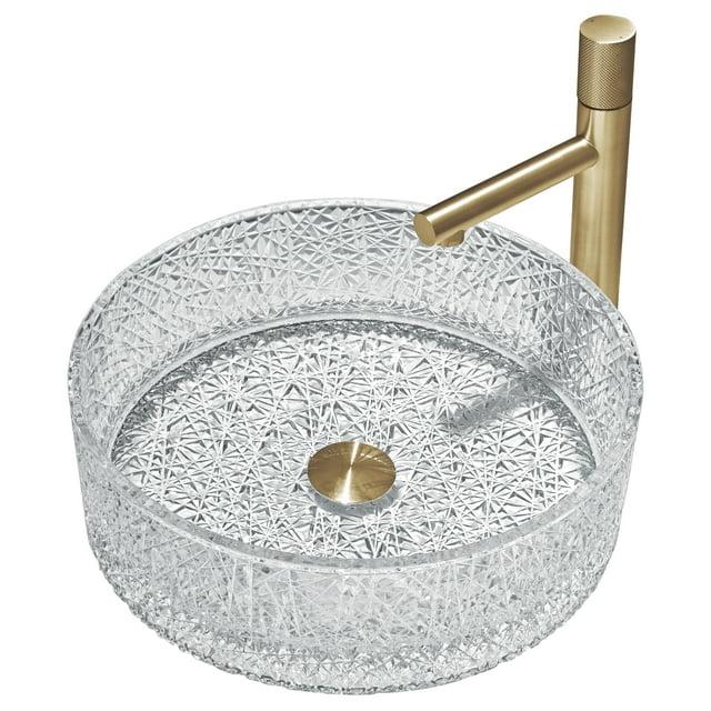 Stadium 14" Glass Circular Bathroom Vessel Sink - Timeless Collection