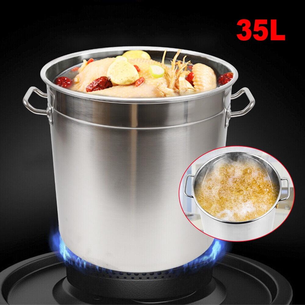 Large Stainless Steel 35L Stock Pot with Lid