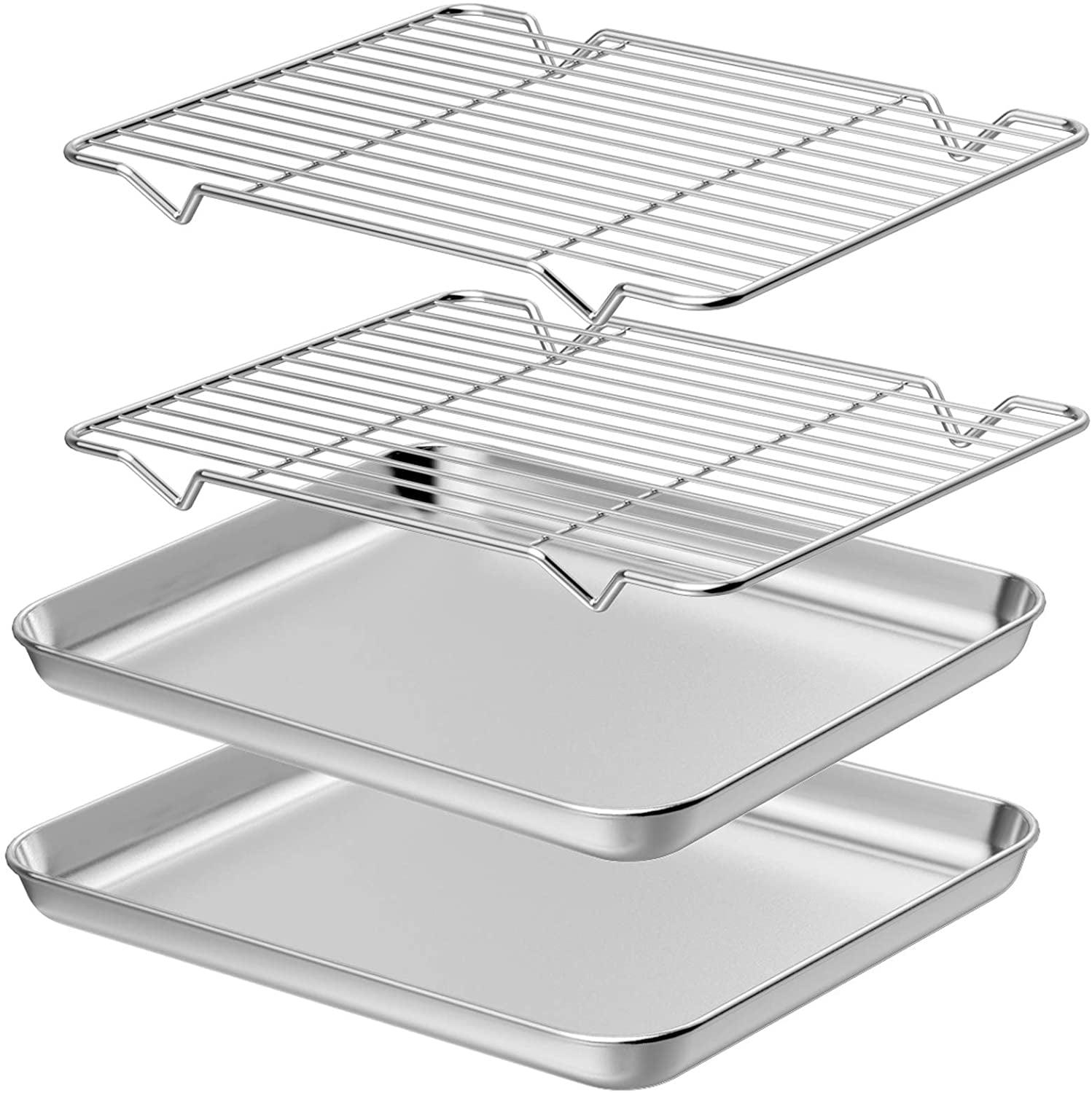 Stainless Steel Baking Sheet and Rack Set, 10 x 8 Inch