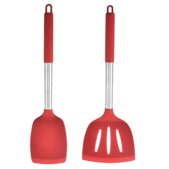 Premium Silicone and Steel Cooking Utensil Set, Red