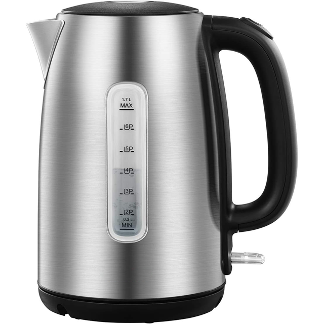 Stainless Steel Electric Kettle, 1.7 Liter Tea Kettle Electric & Hot Water Kettle, 1500W Fast Boil with LED Light, Auto Shut-Off and Boil-Dry Protection