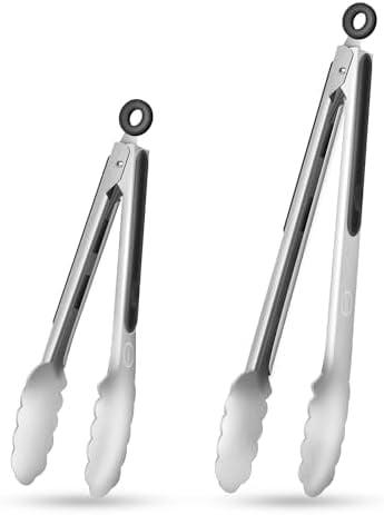 2-Pack Stainless Steel BBQ and Salad Serving Tongs