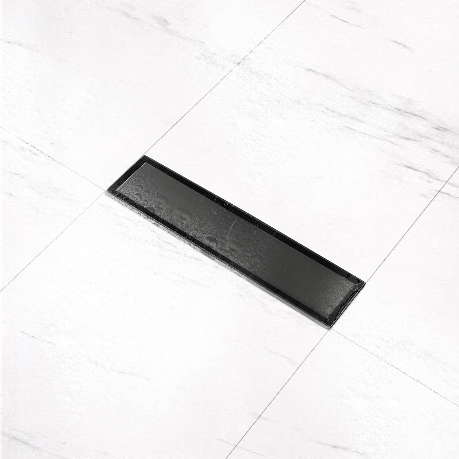 12-Inch Matte Black Stainless Steel Linear Shower Drain