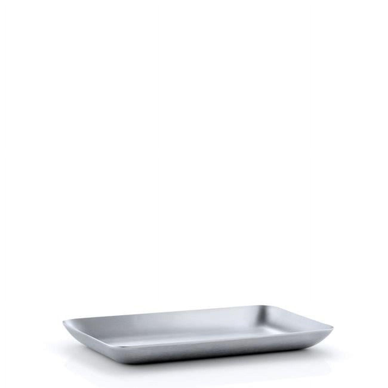 Sleek Matte Stainless Steel Rectangular Condiment Tray