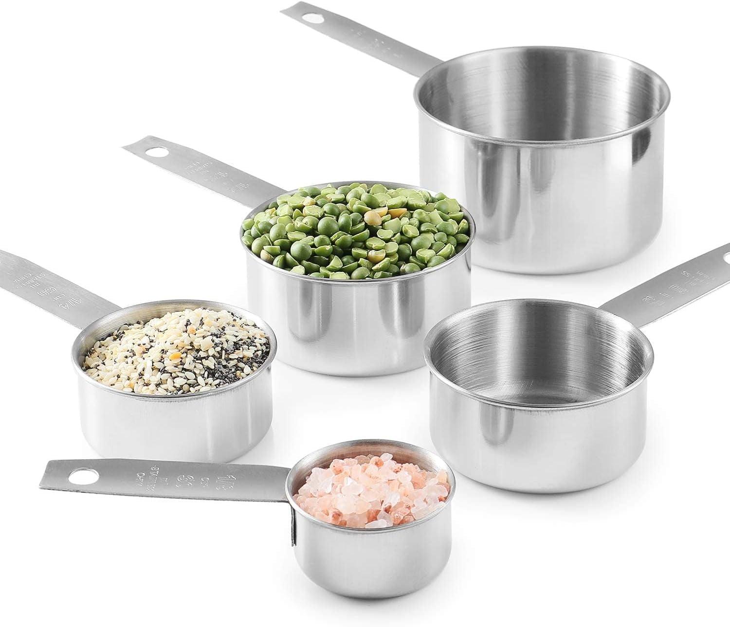 Stainless Steel Stackable Measuring Cups Set for Dry and Liquid Ingredients