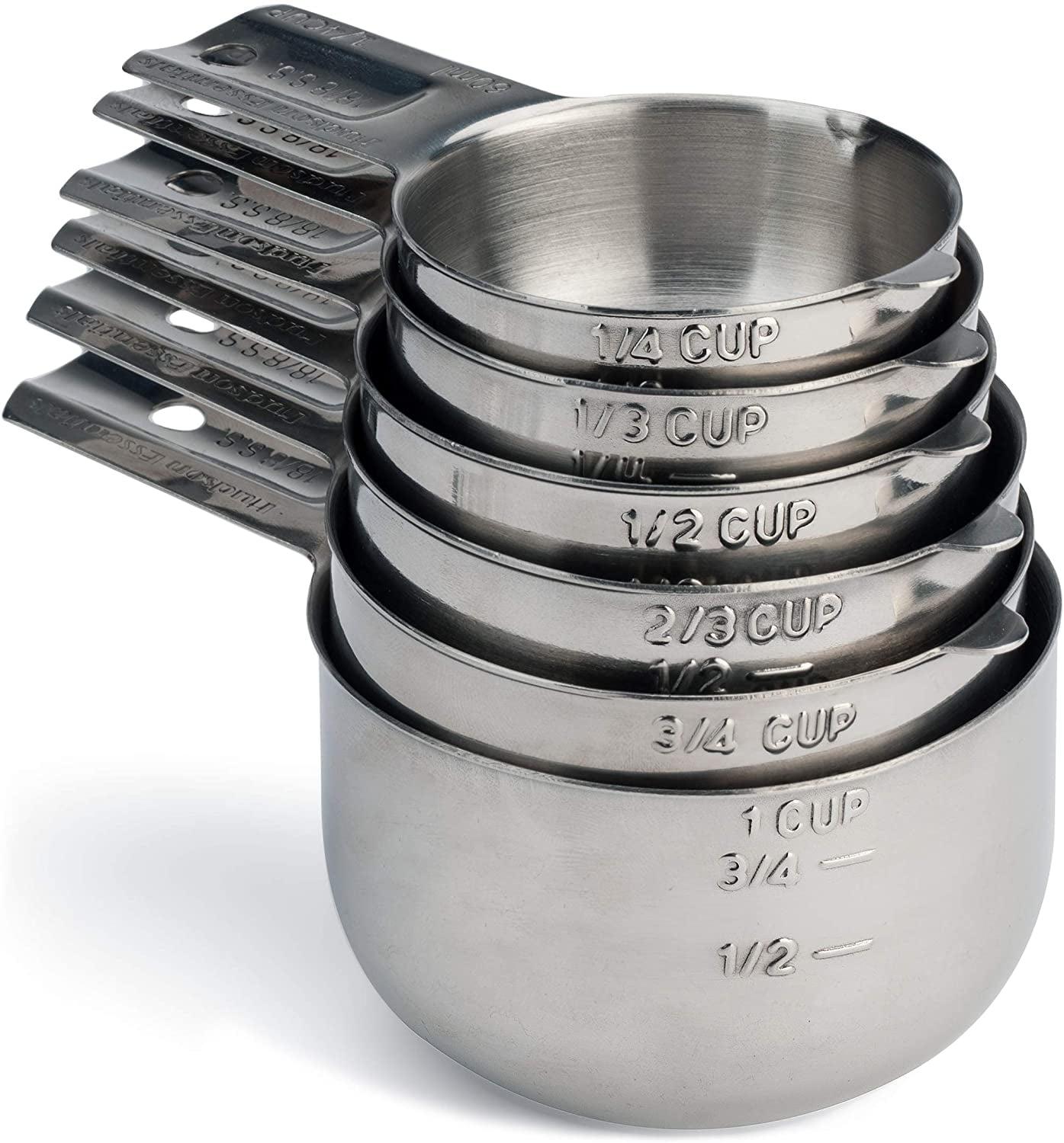 Hudson Essentials 6 Piece Stainless Steel Measuring Cups Set