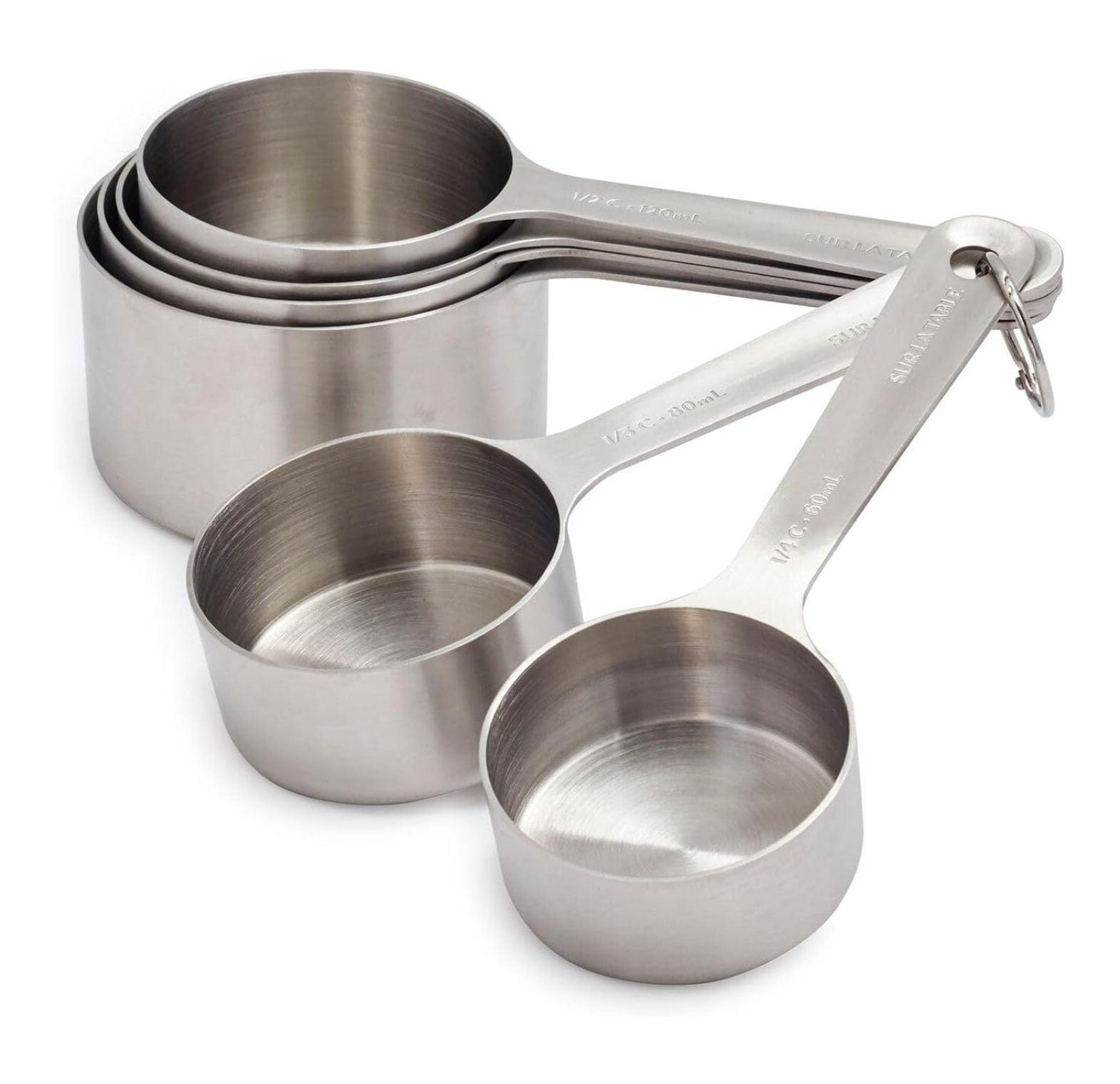 Stainless Steel Measuring Cups, Set of 6, Silver