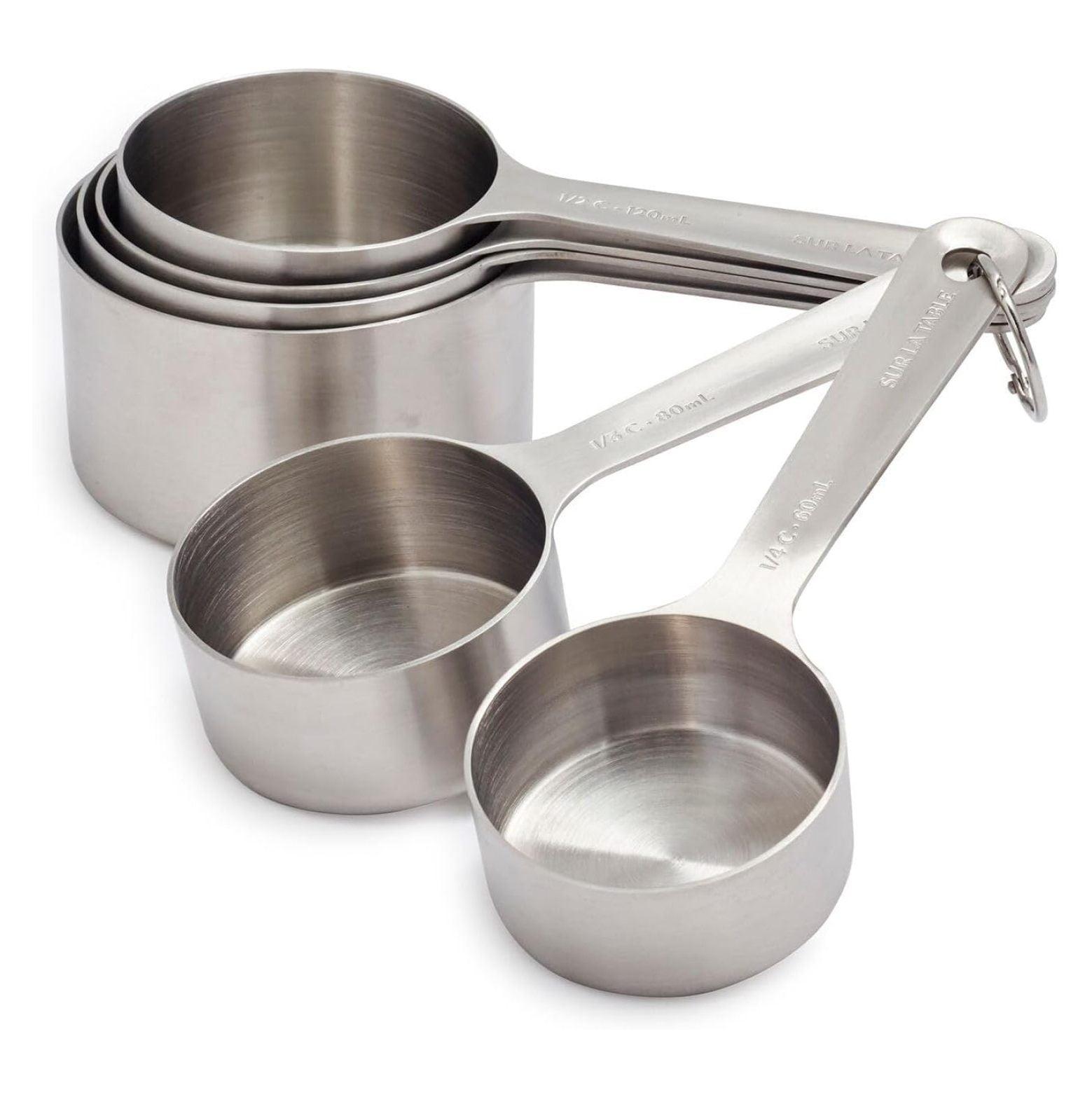 Stainless Steel Measuring Cups, Set of 6, Silver