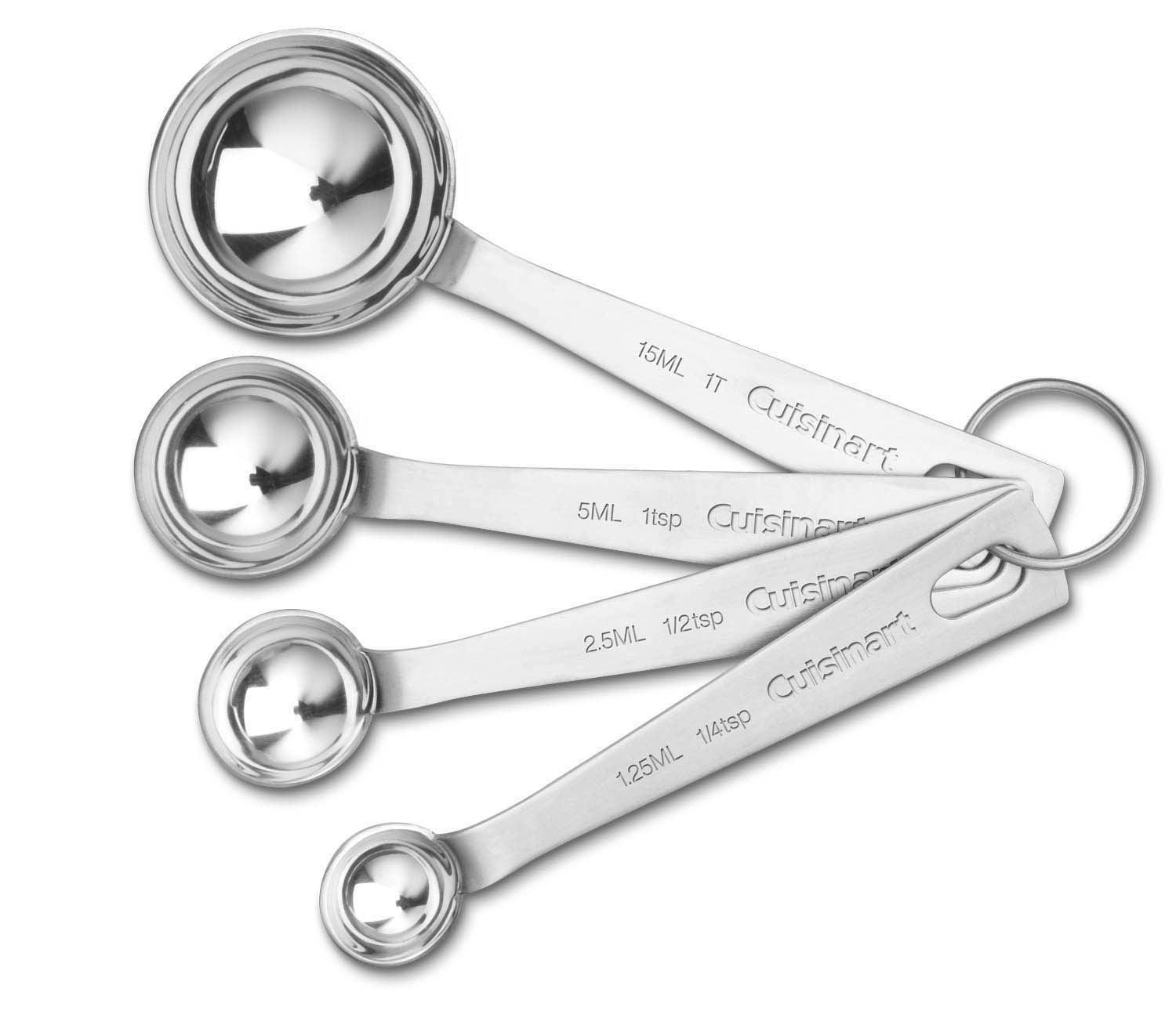 Stainless Steel Metric Measuring Spoons Set with Storage Ring