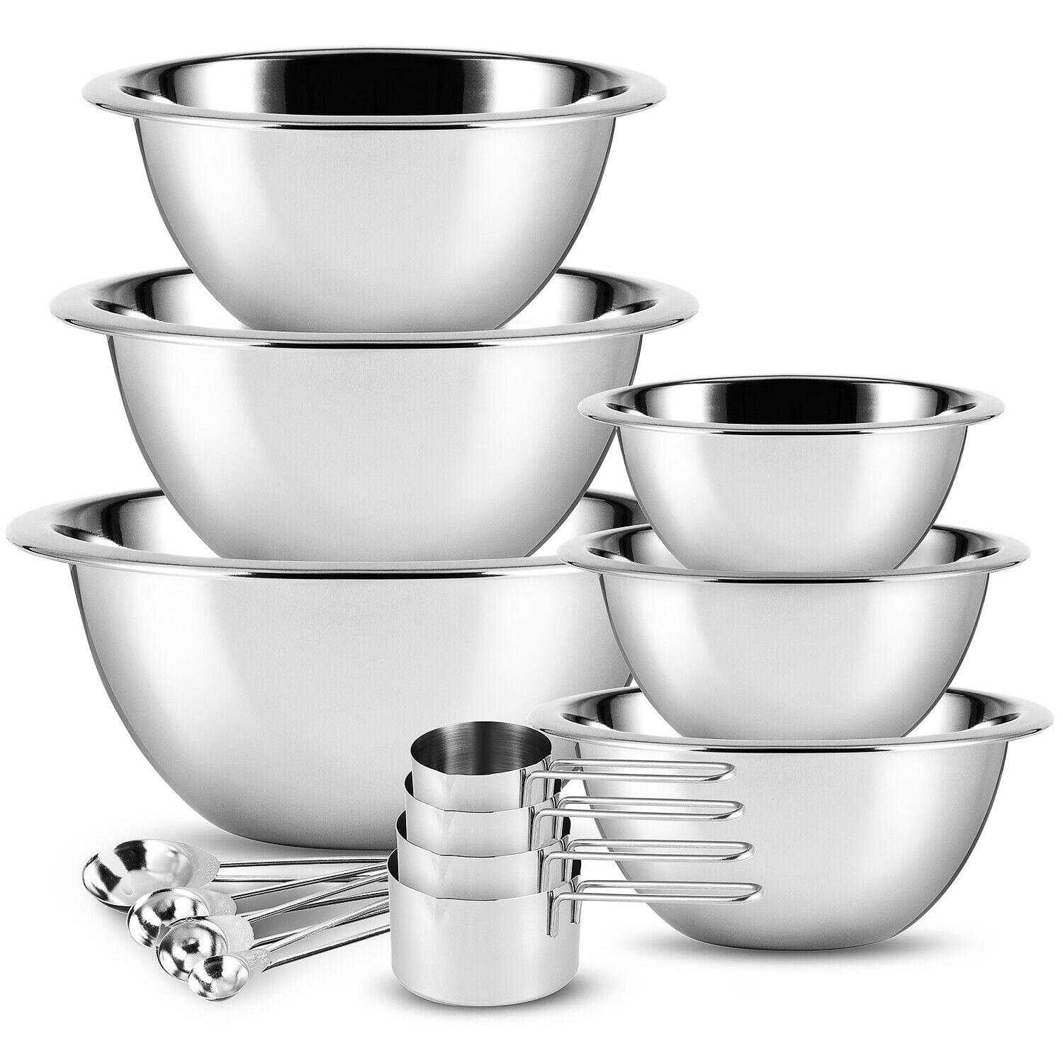 JoyTable Stainless Steel 14-Piece Mixing Bowl Set with Measuring Cups