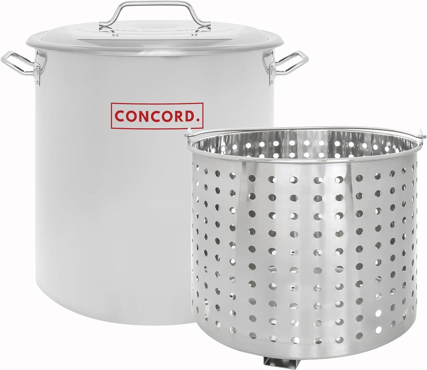 120 Quart Stainless Steel Stock Pot with Steamer Basket