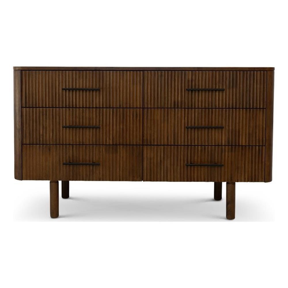 Mid-Century Modern Walnut Double Dresser with Soft Close Drawers