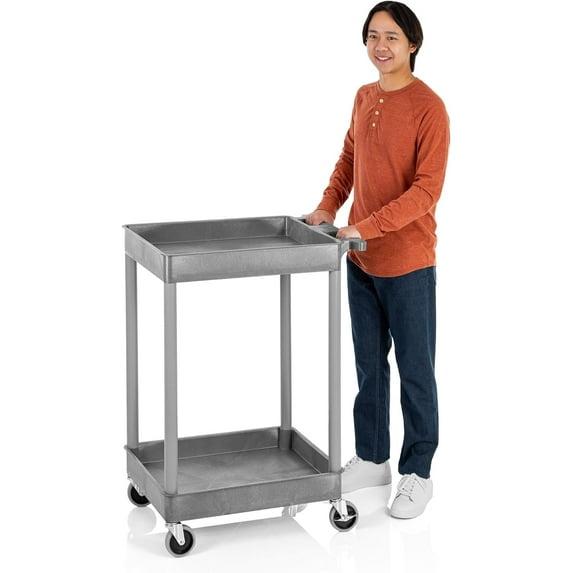 Stand Steady 18" x 24" Tubstr Two Shelf Tub Utility Cart - Gray