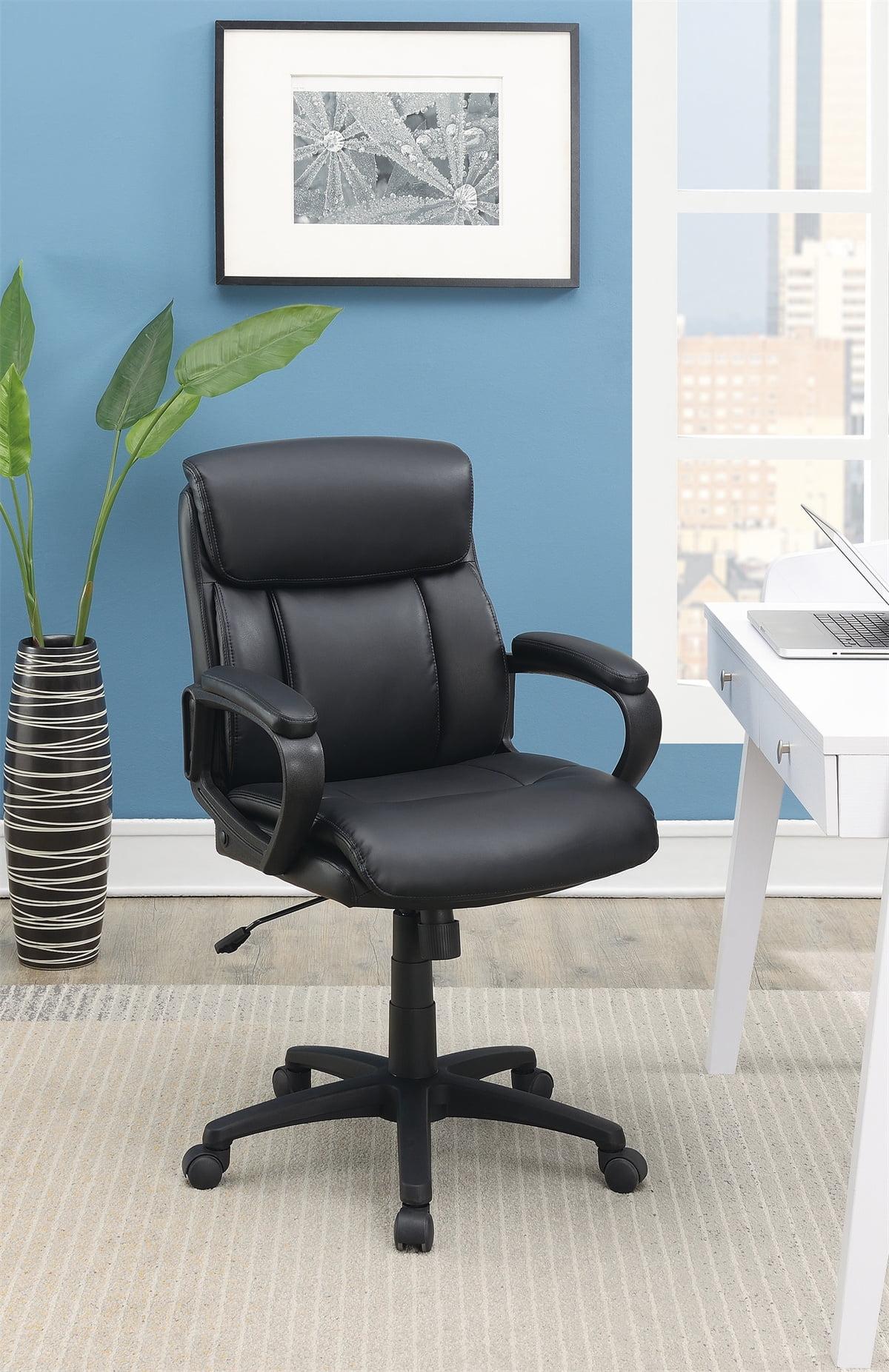 Poundex F1682 26 x 26 x 38-41 in. Modern Faux Leather Office Chair-Black