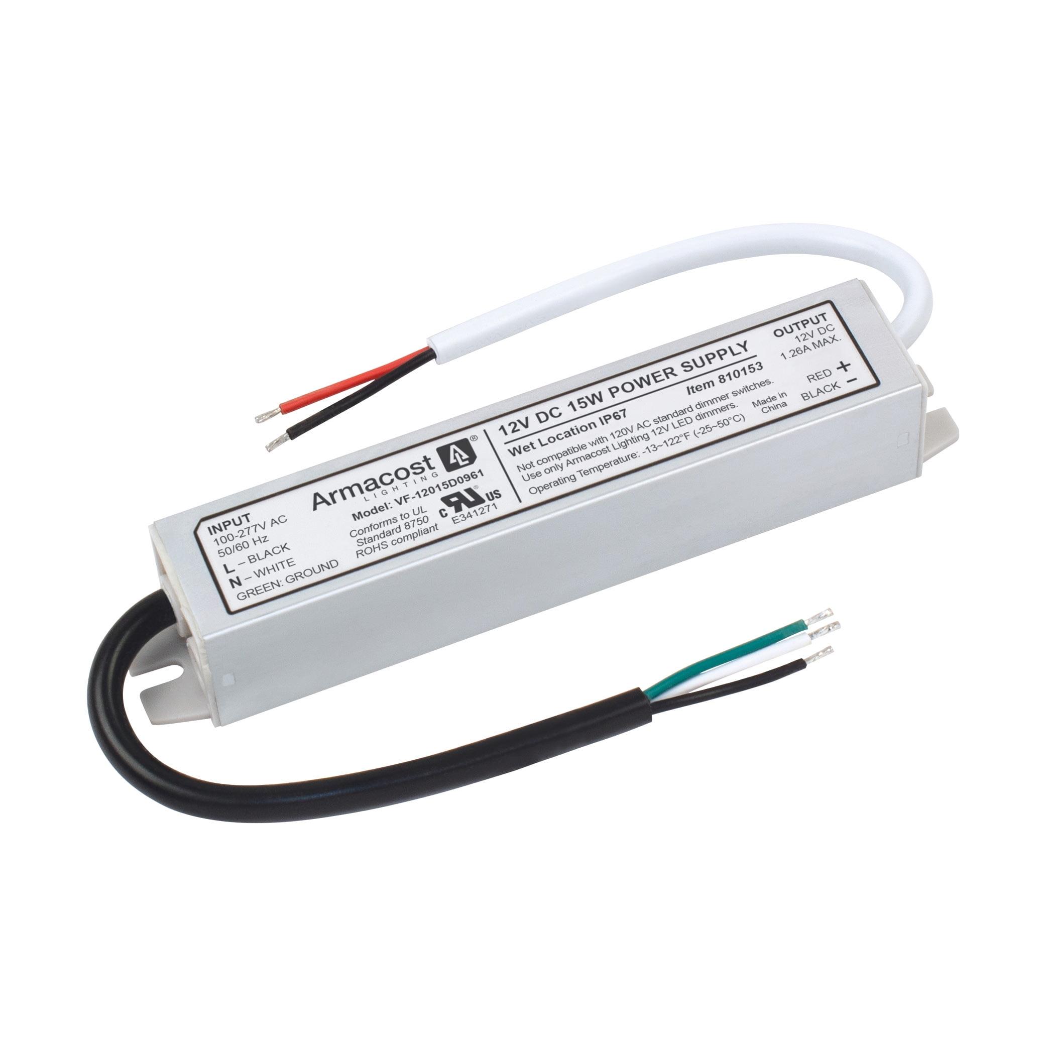 Armacost 15W Waterproof Aluminum LED Driver 12V DC