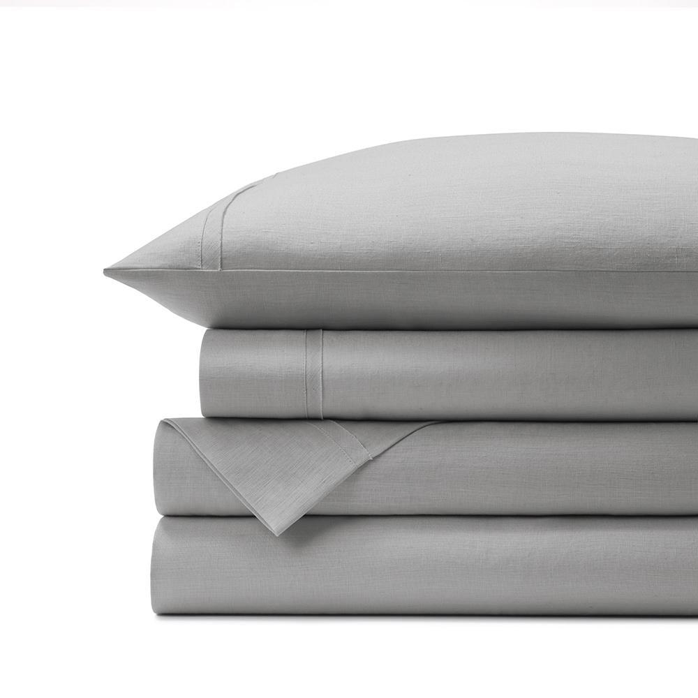 Twin Slate Organic Linen Sheet Set