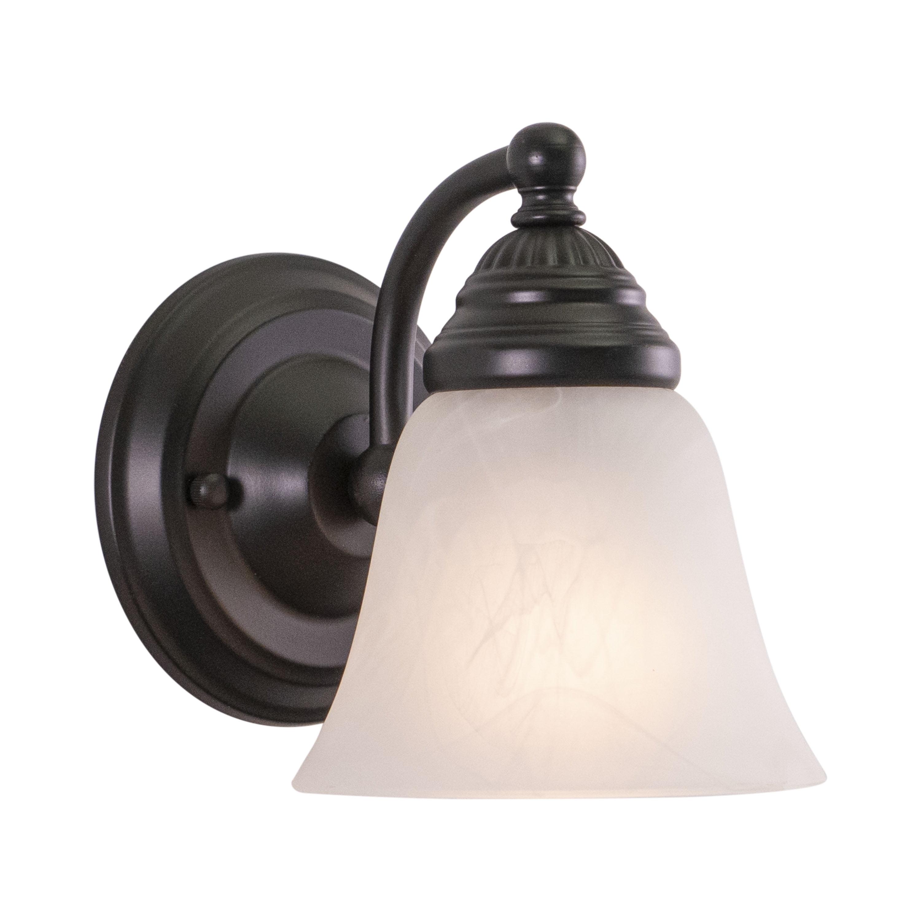 Standford Bronze Vanity Light with Alabaster Glass Shade