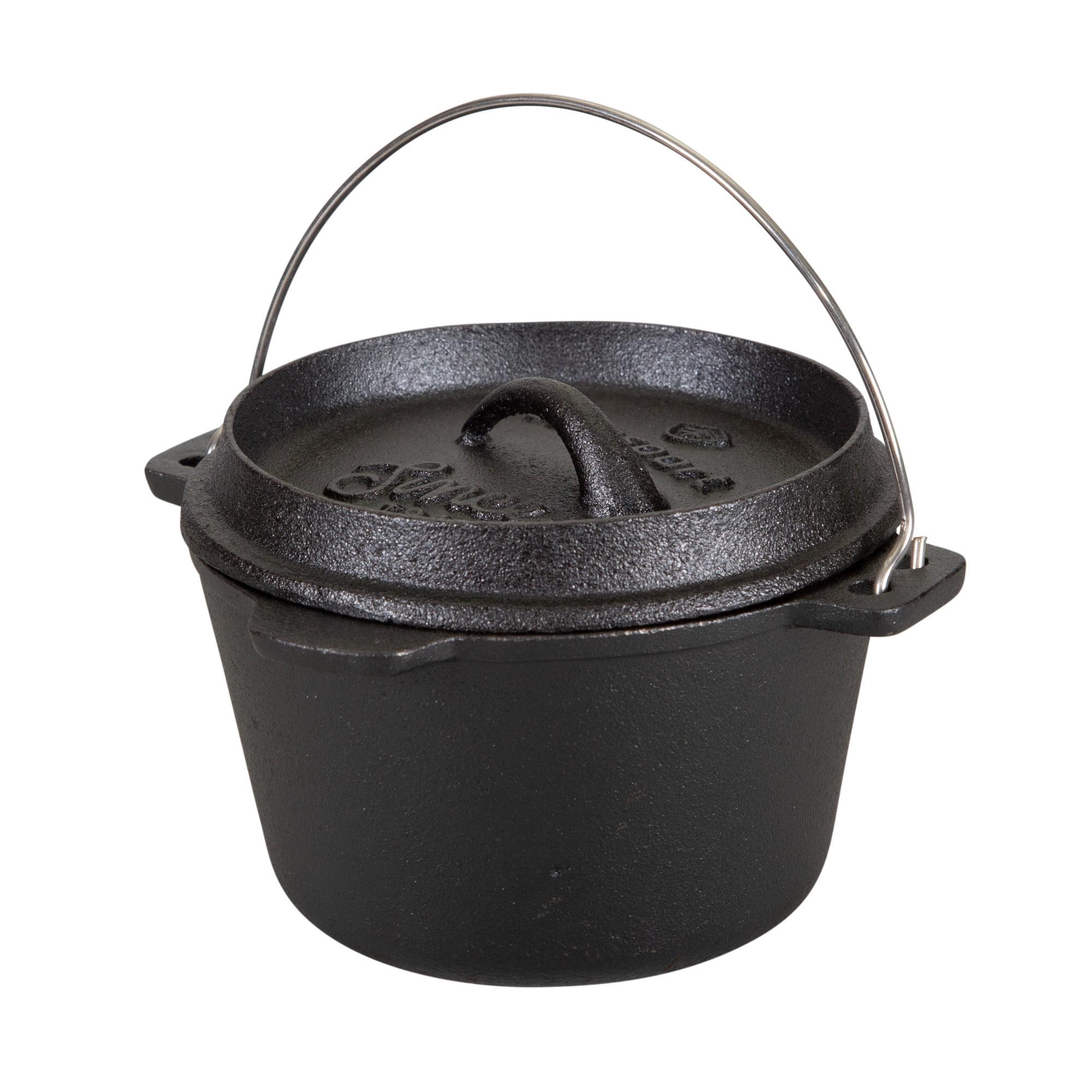 Stansport Preseasoned Cast Iron Flat Bottom Dutch Oven - 1 QT