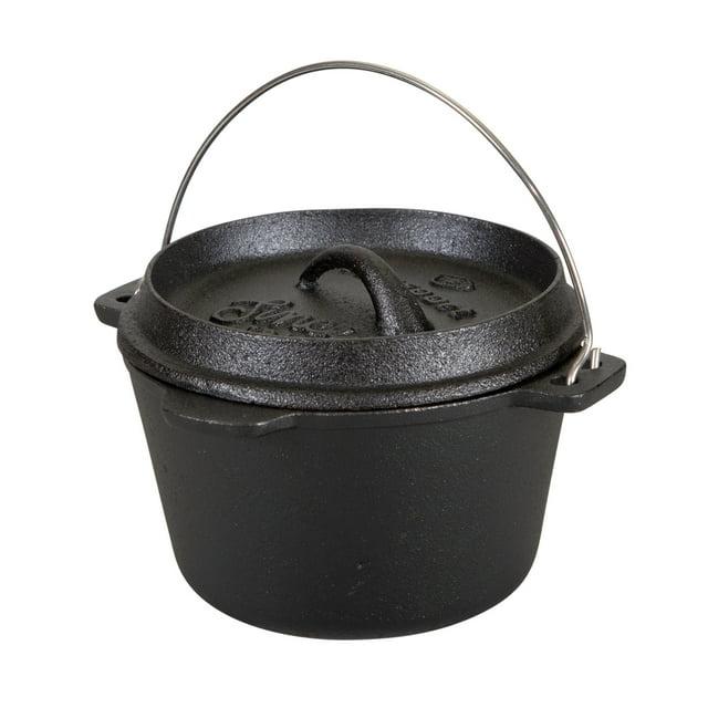 Stansport Preseasoned Cast Iron Flat Bottom Dutch Oven - 1 QT