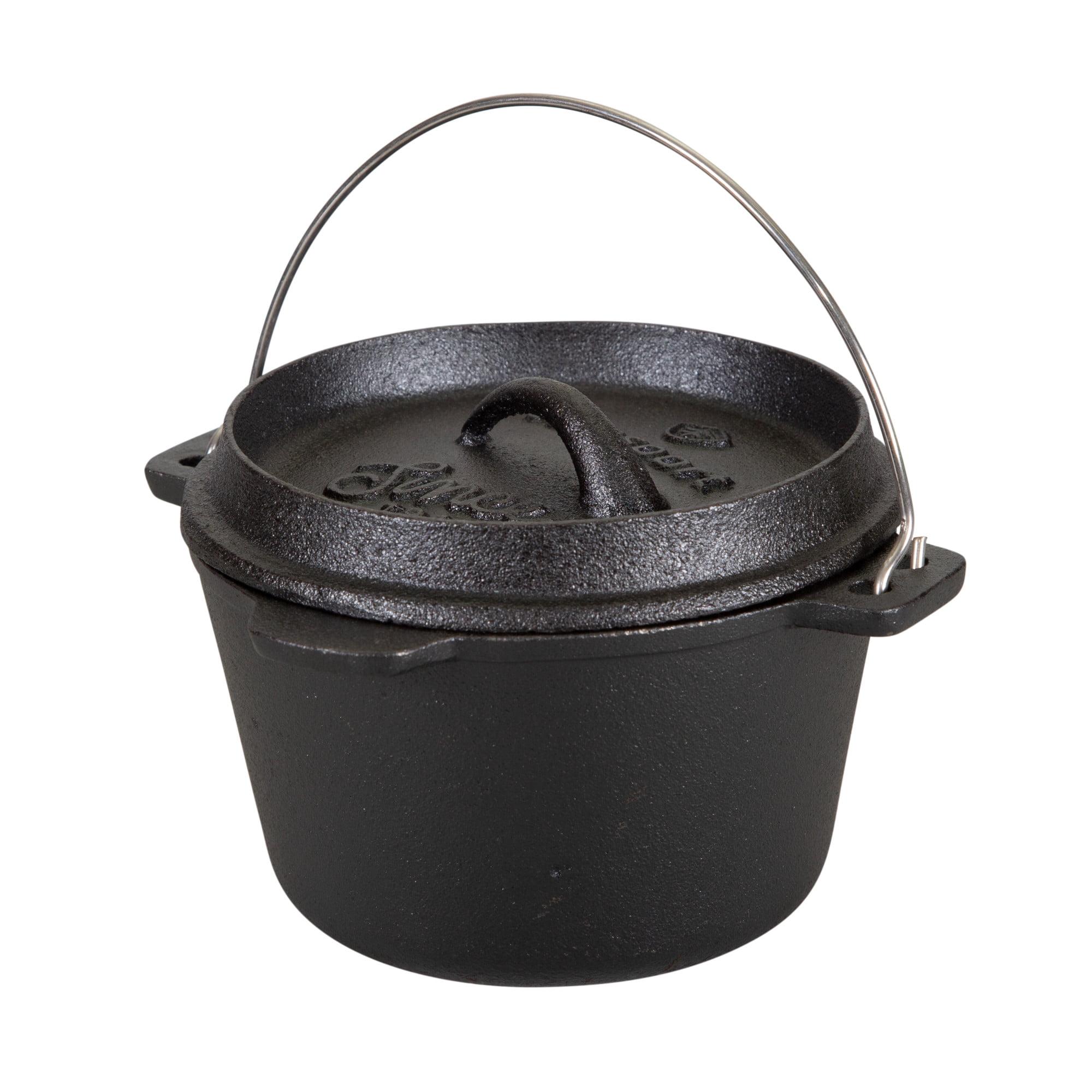 Stansport Preseasoned Cast Iron Flat Bottom Dutch Oven