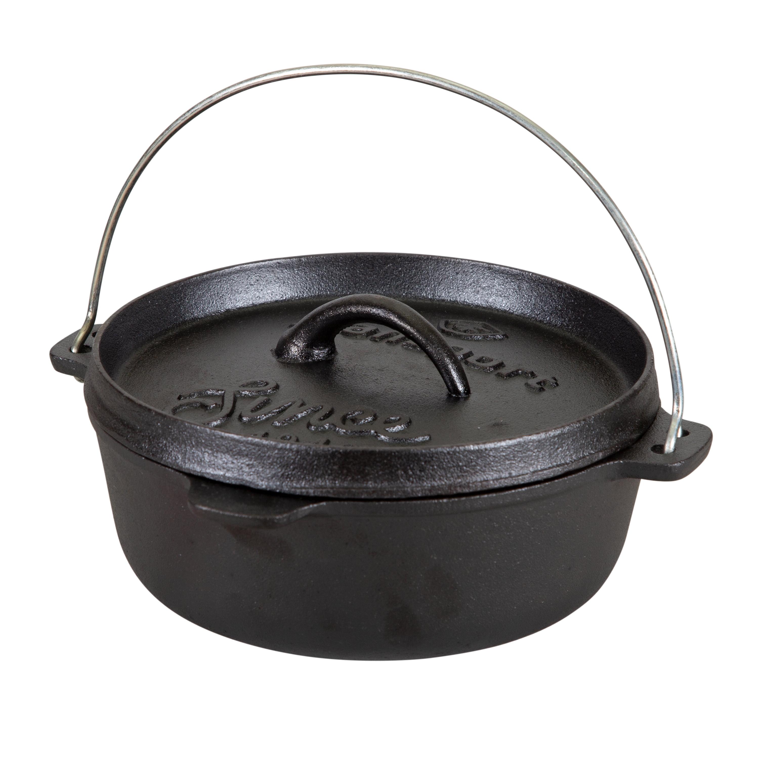 Stansport Preseasoned Cast Iron Flat Bottom Dutch Oven