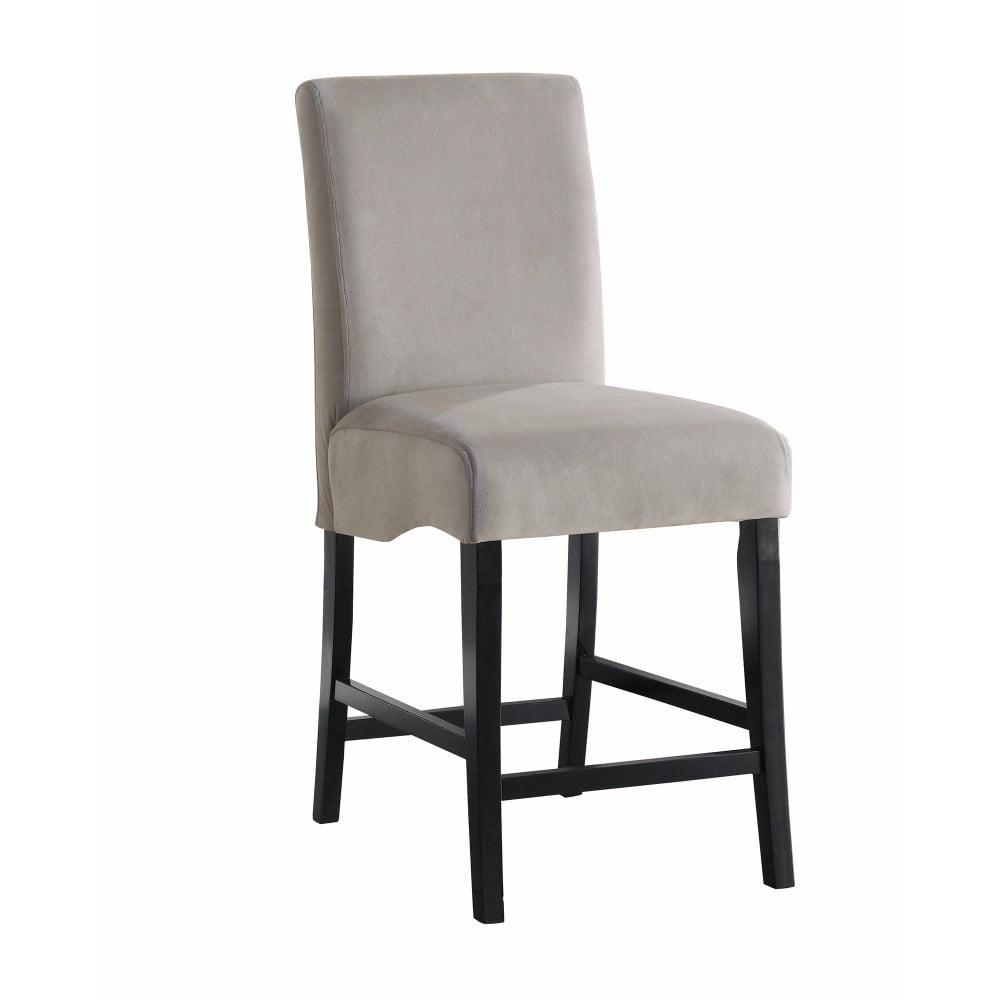 Flared Back Upholstered Counter Height Chairs in Gray and Black