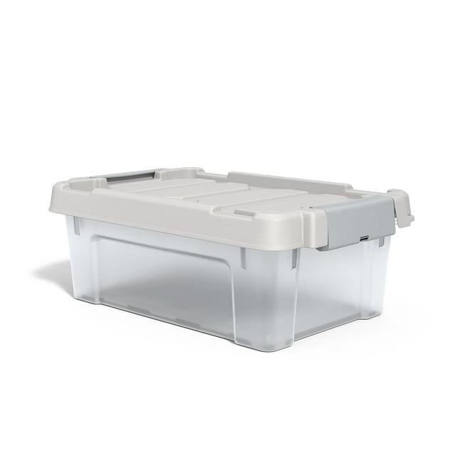 Staples 12 Qt. Latch Lid Storage Bin Clear (TR58304)