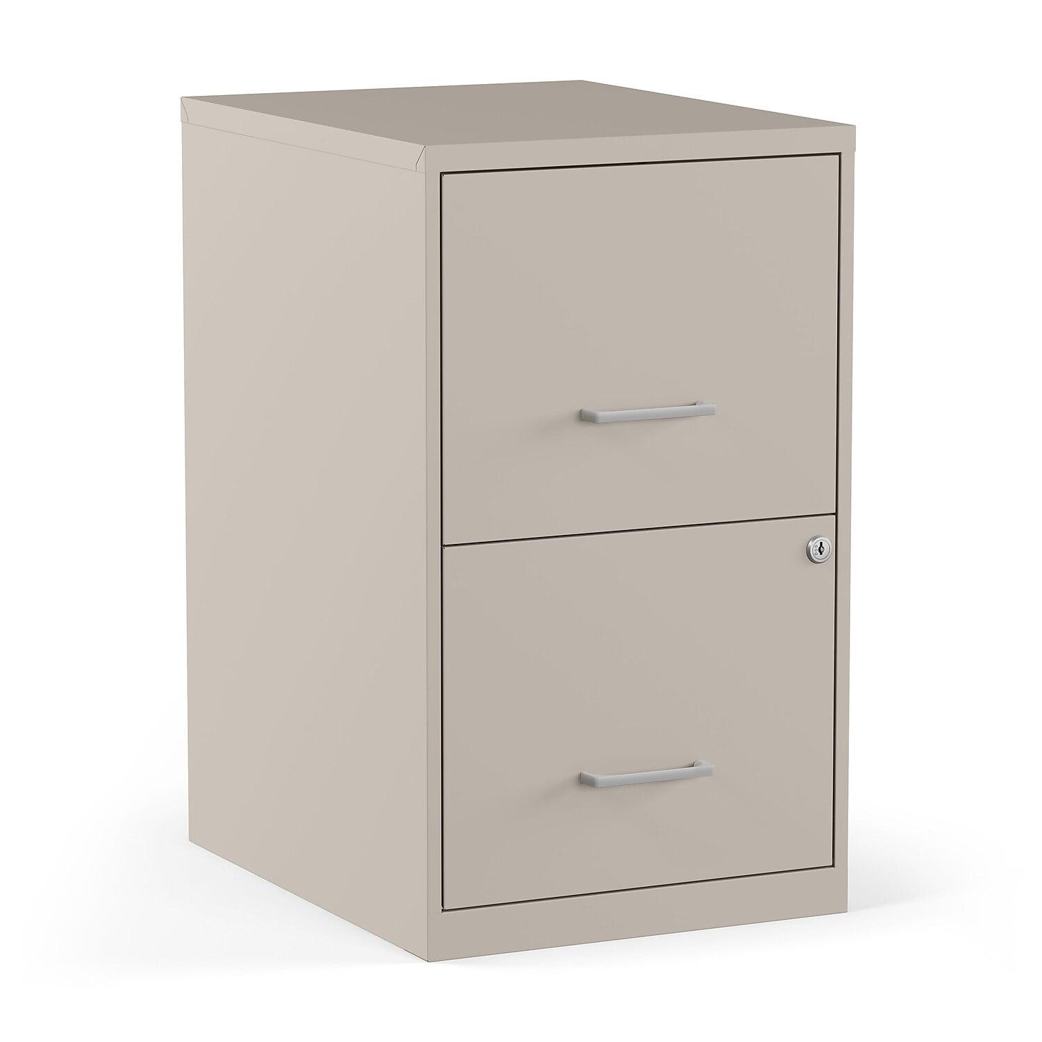 Putty Metal 2-Drawer Lockable Vertical Filing Cabinet