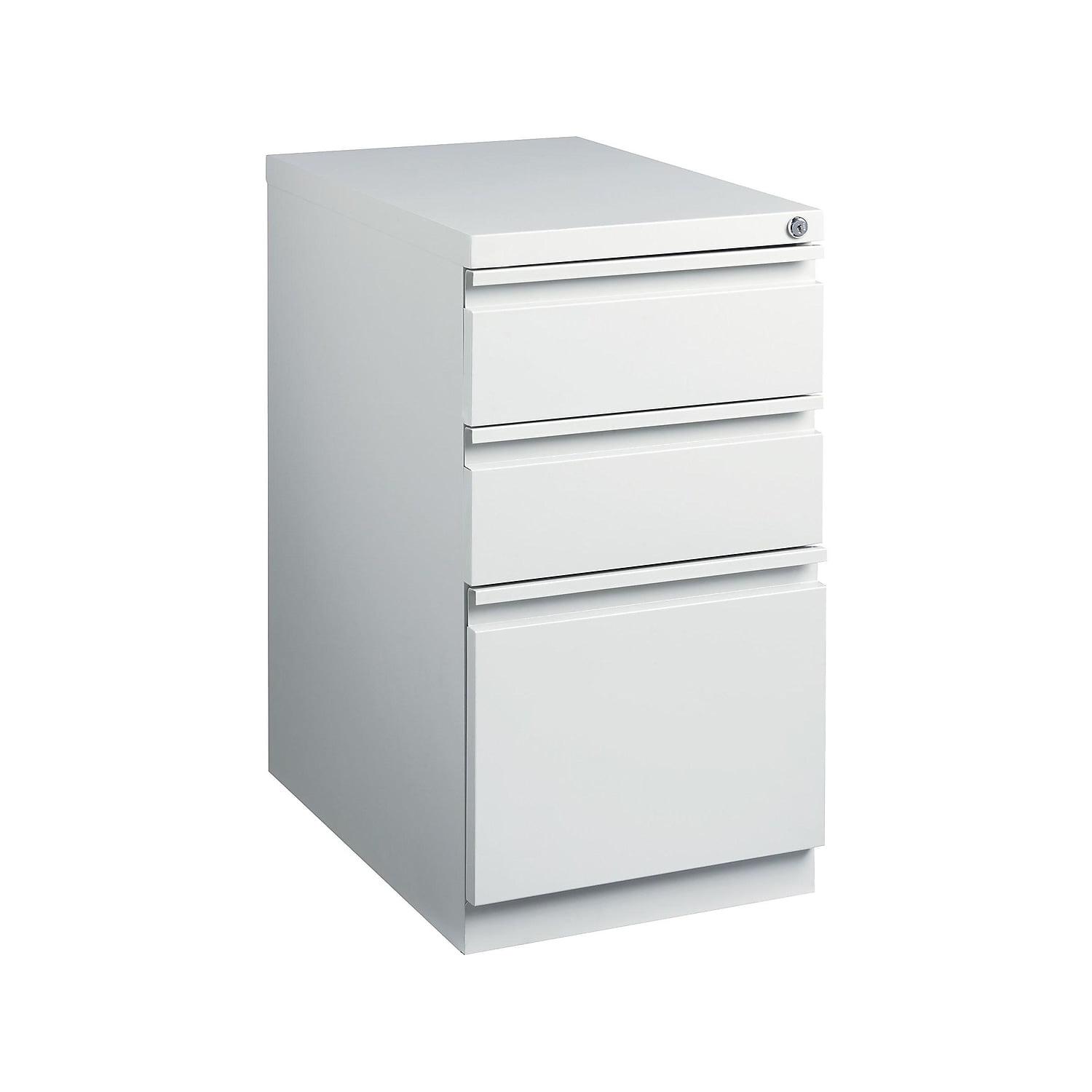 Light Gray Metal 3-Drawer Locking Vertical File Cabinet