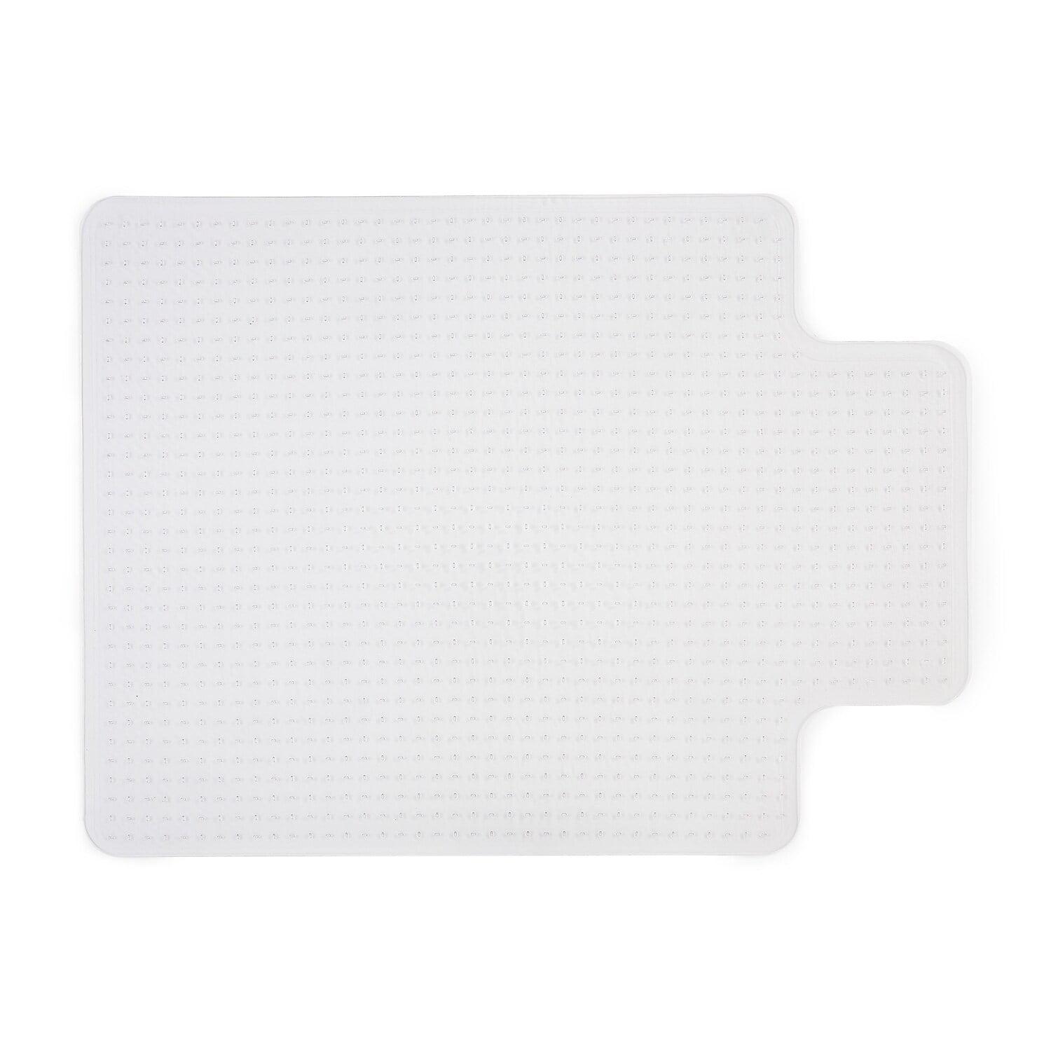 Clear Resin Rectangular Chair Mat with Lip and Beveled Edge