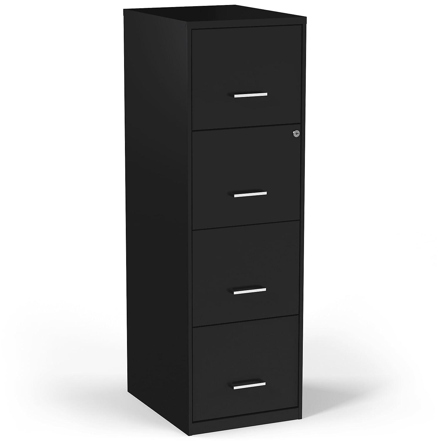 Black Metal 4-Drawer Lockable Vertical File Cabinet