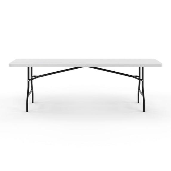 Staples 8' x 29" Heavy Duty Plastic Folding Table White Granite (79133)