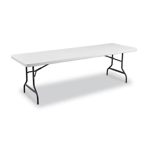 Staples 8' x 29" Heavy Duty Plastic Folding Table White Granite (79133)