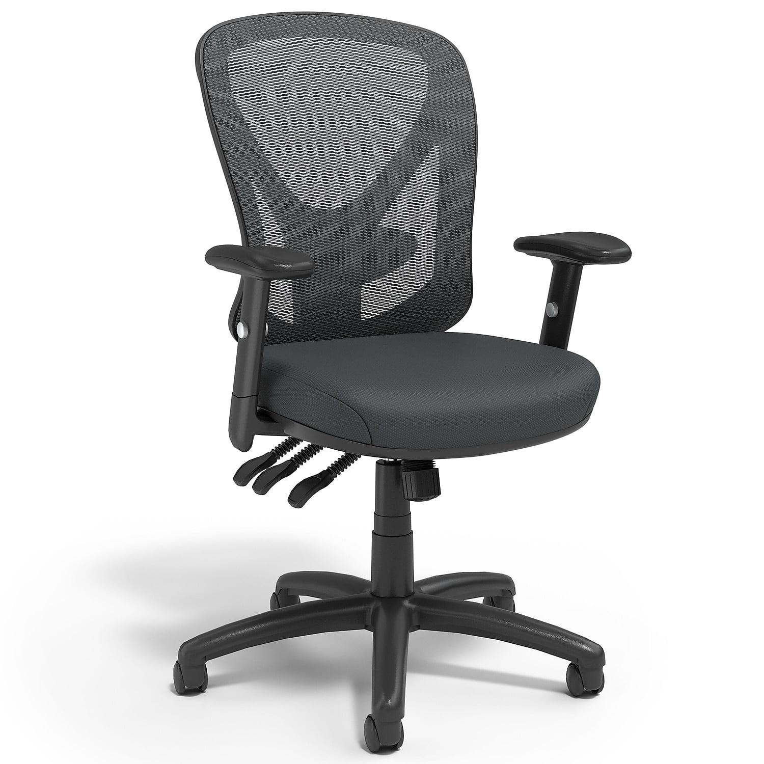 Black Mesh High-Back Swivel Office Chair with Adjustable Arms