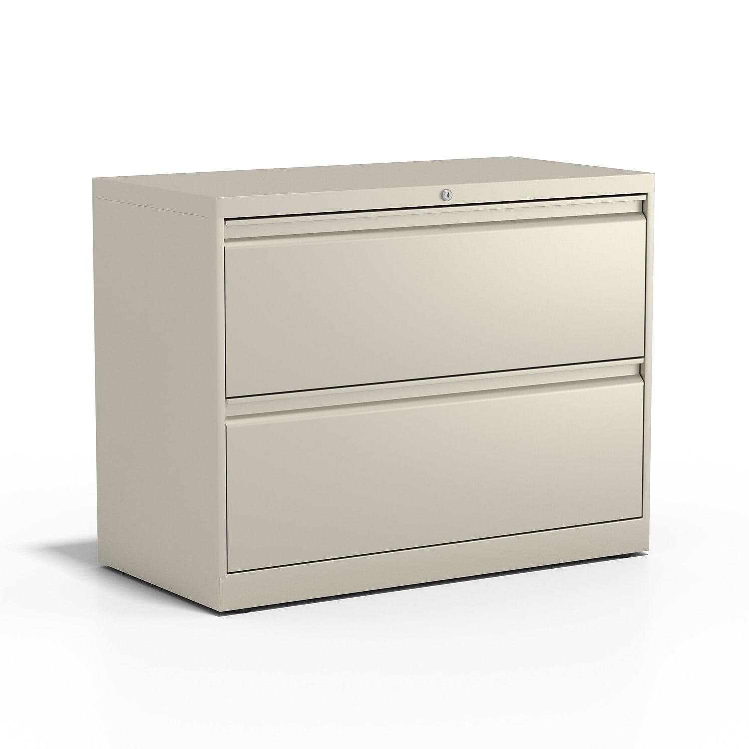 Staples Commercial 2-Drawer Lateral File Cabinets 36" Wide Putty 870391