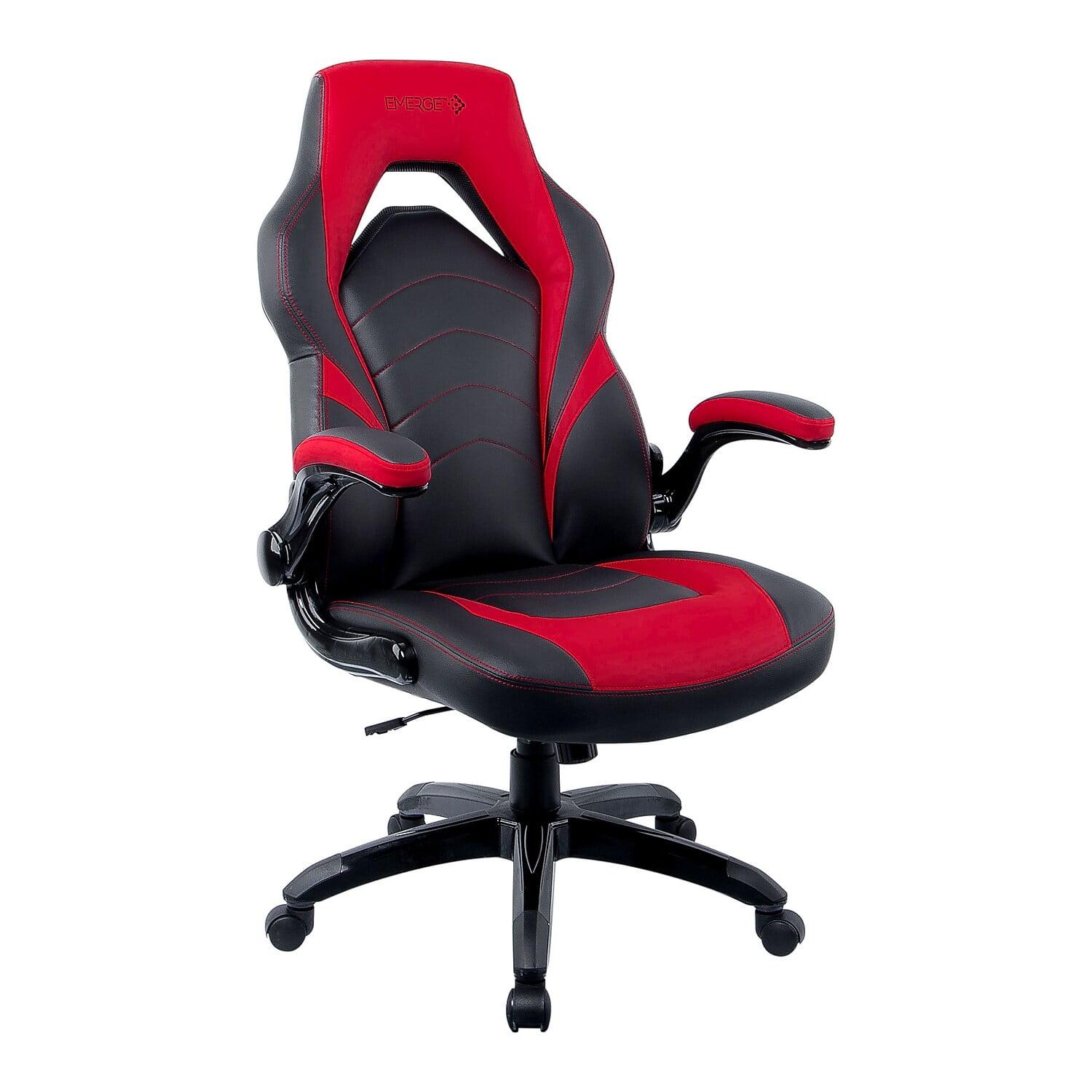 Emerge Vortex Black and Red Bonded Leather Gaming Chair