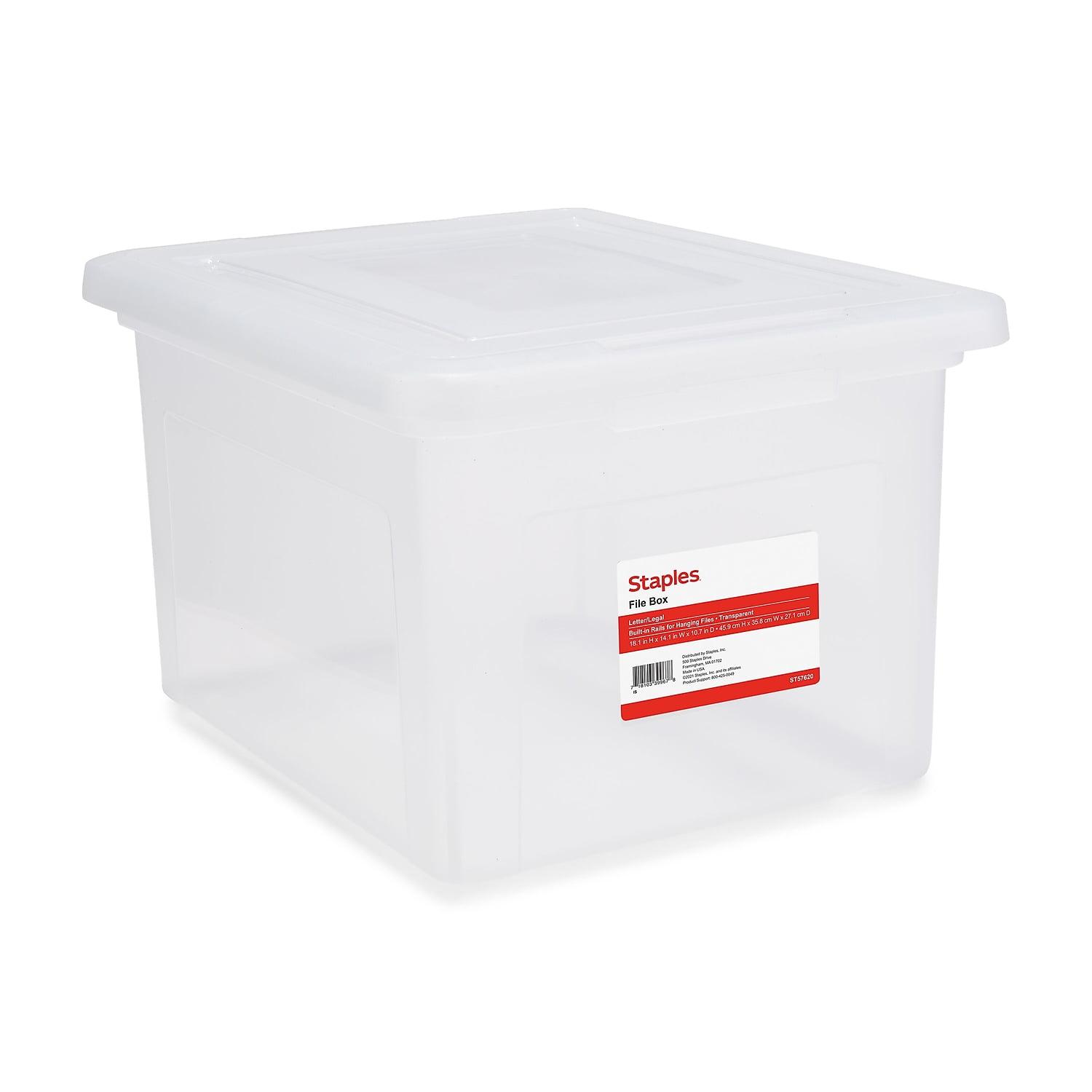 Clear Stackable Plastic Hanging File Box with Snap Lid