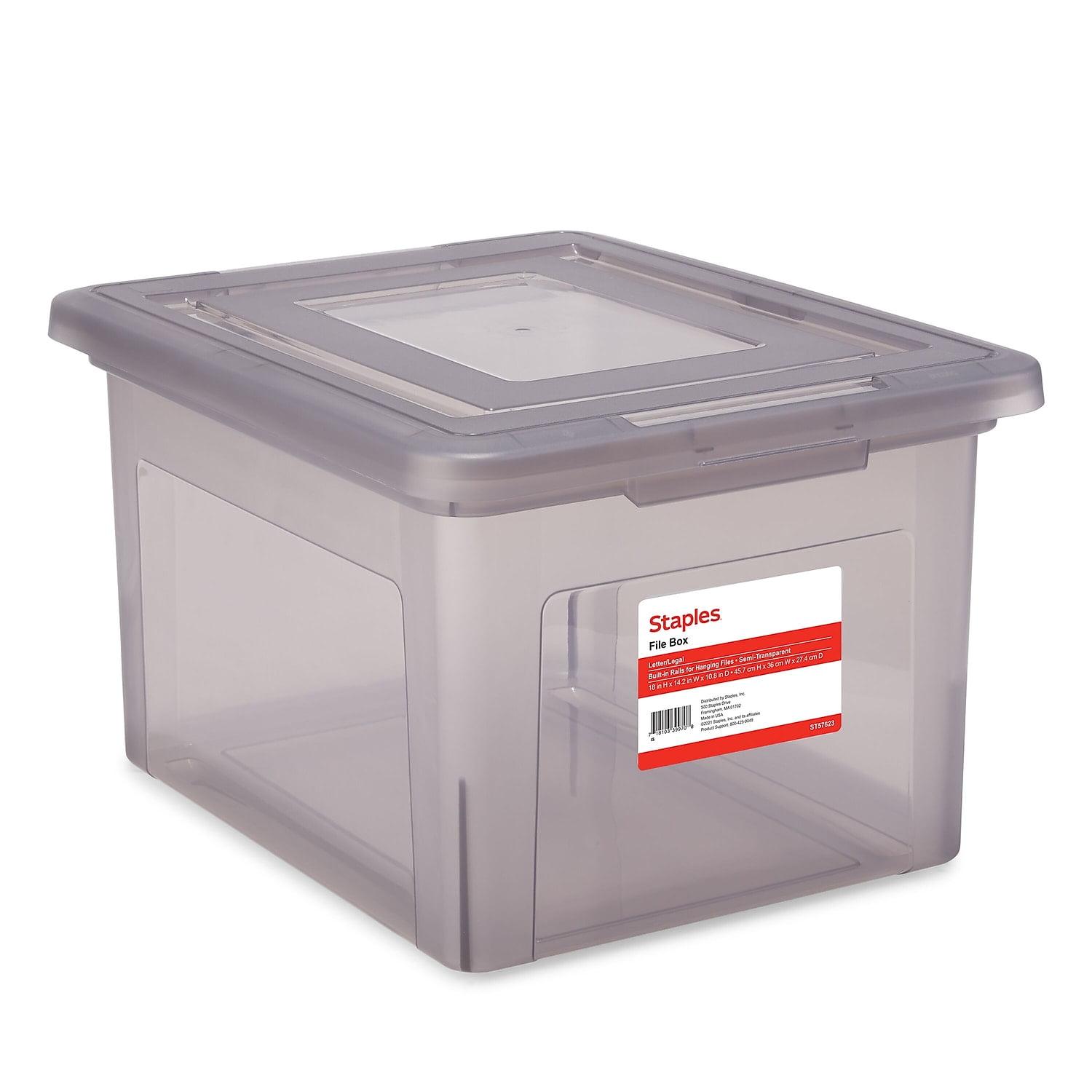 Frost Gray Plastic Stackable Hanging File Box