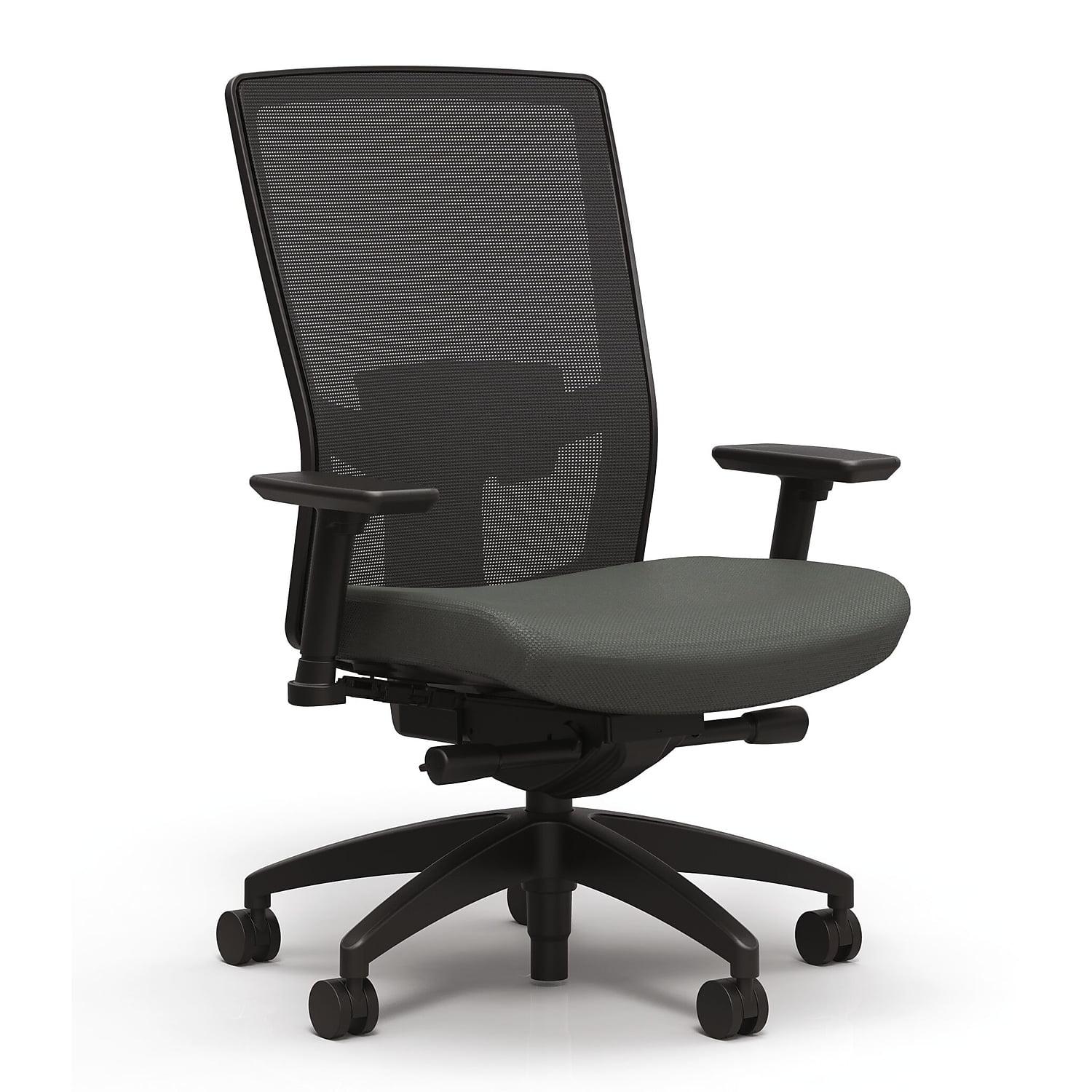 Iron Ore Black Mesh Task Chair with Adjustable Lumbar Support