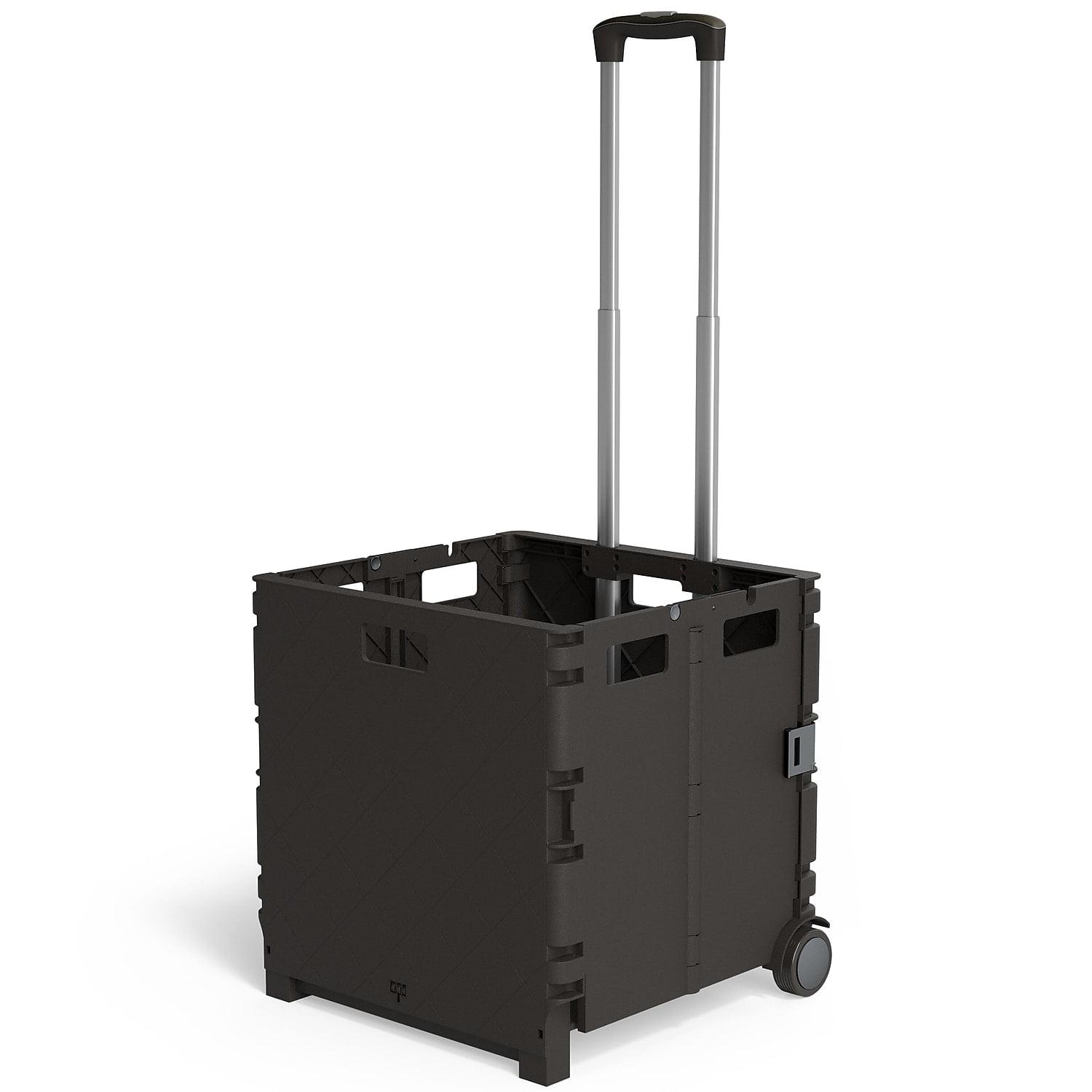 Black Plastic Mobile Utility Cart with Dual Wheels