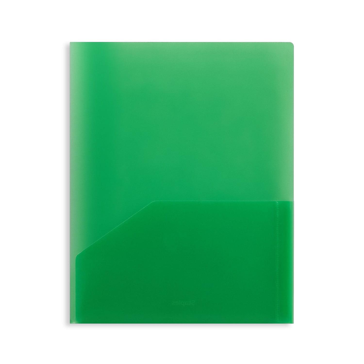 Semi-Translucent Green Plastic 2-Pocket Folder