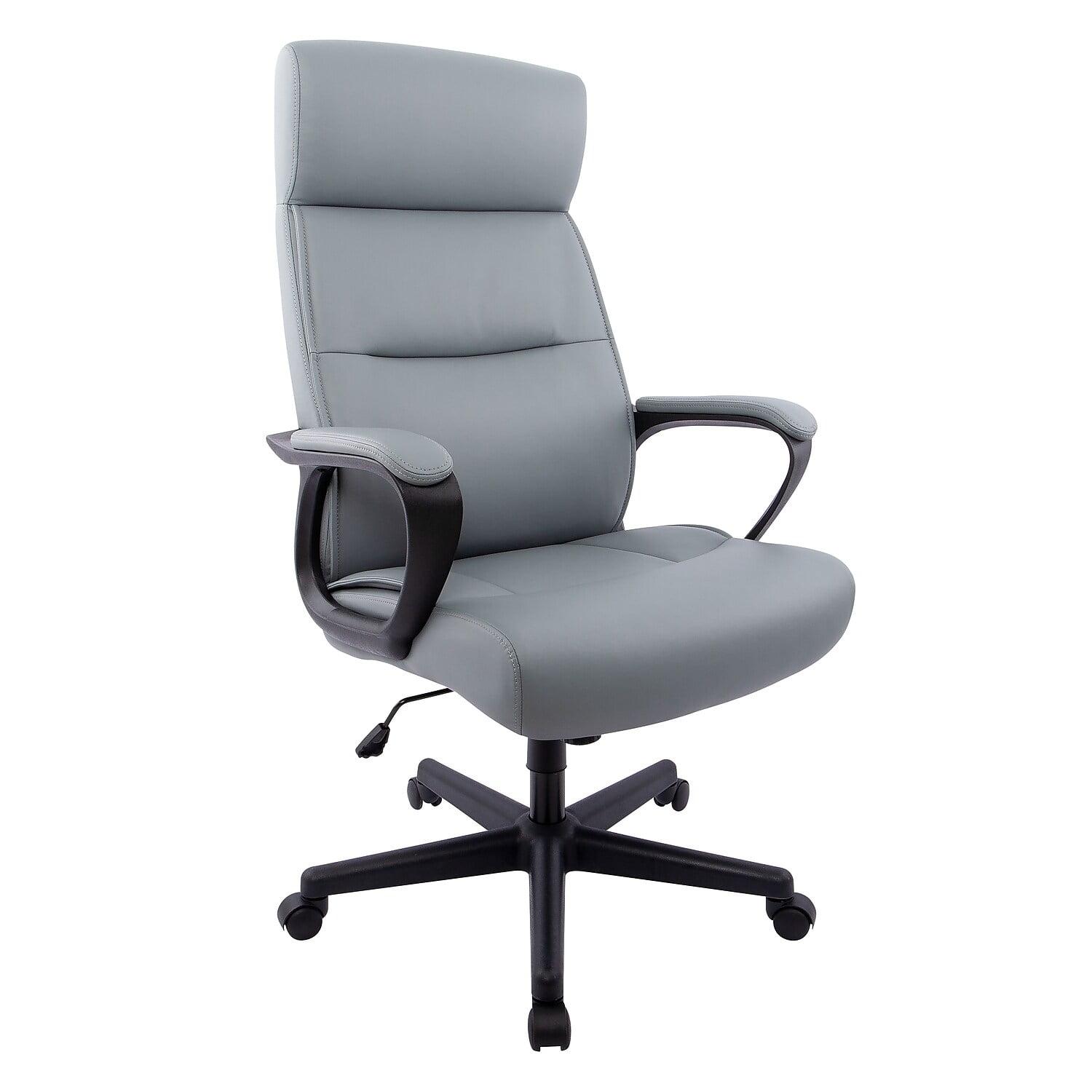 Rutherford Luxura Gray Faux Leather Executive Swivel Chair