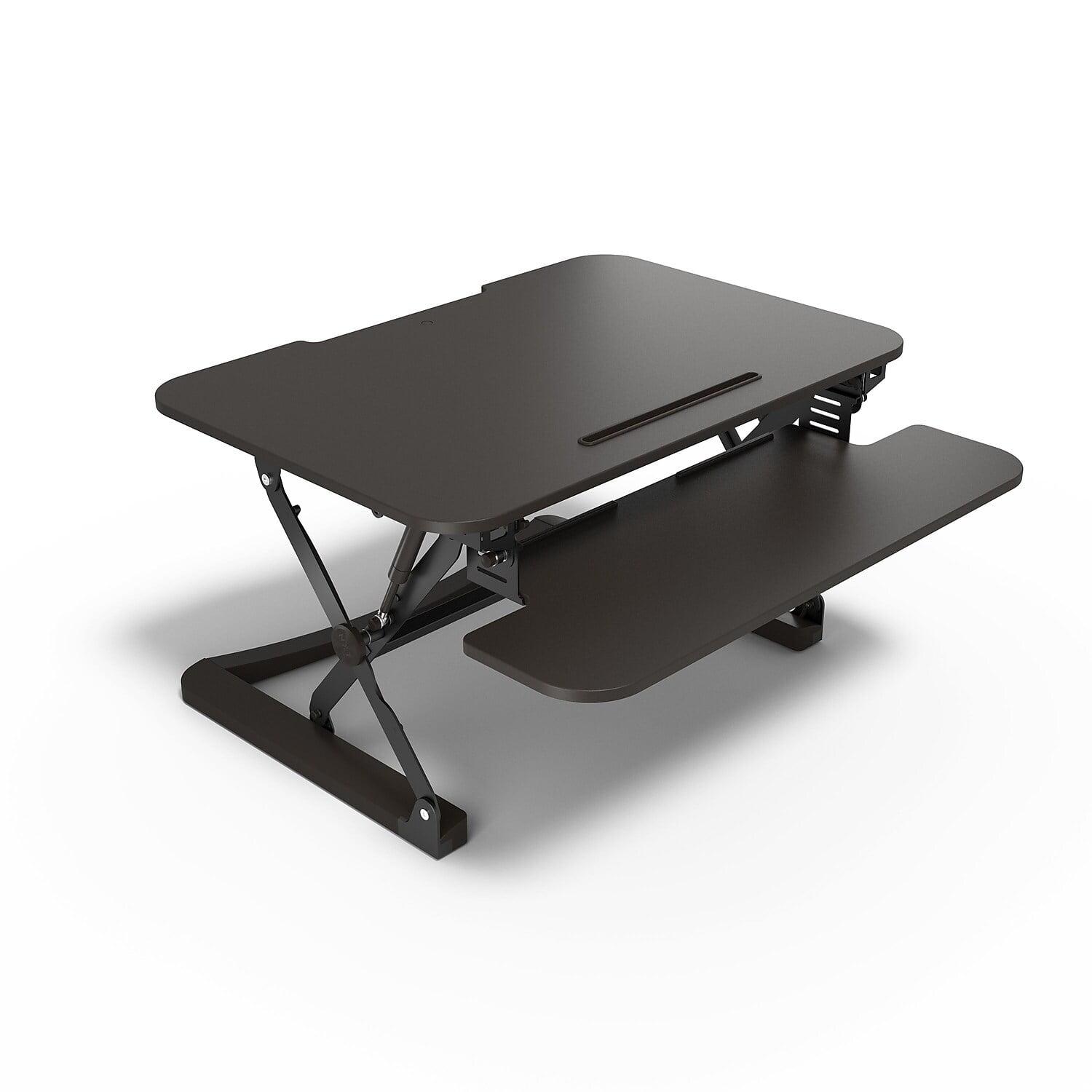 Black Adjustable Standing Desk Converter with Keyboard Tray