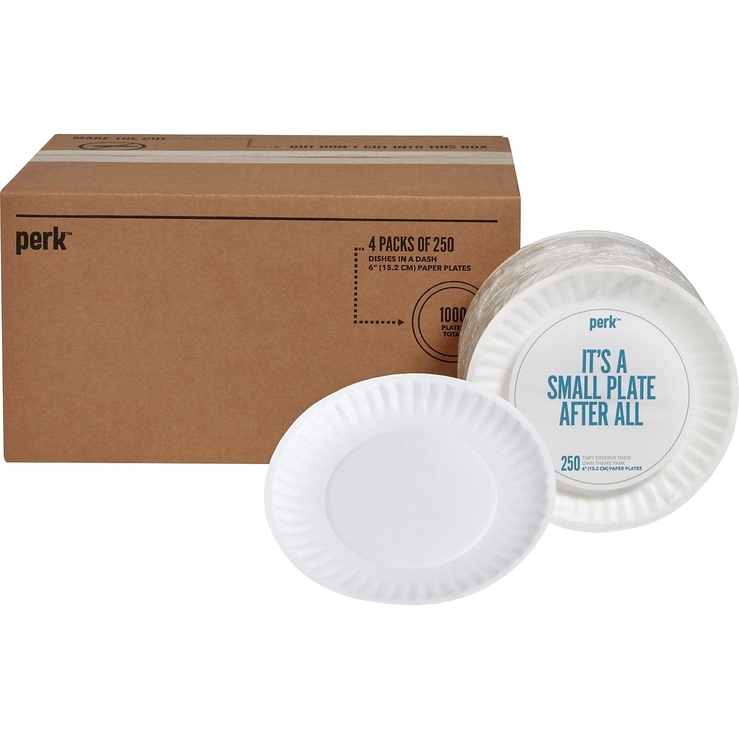 White 6-Inch Round Paper Plates, Pack of 1000