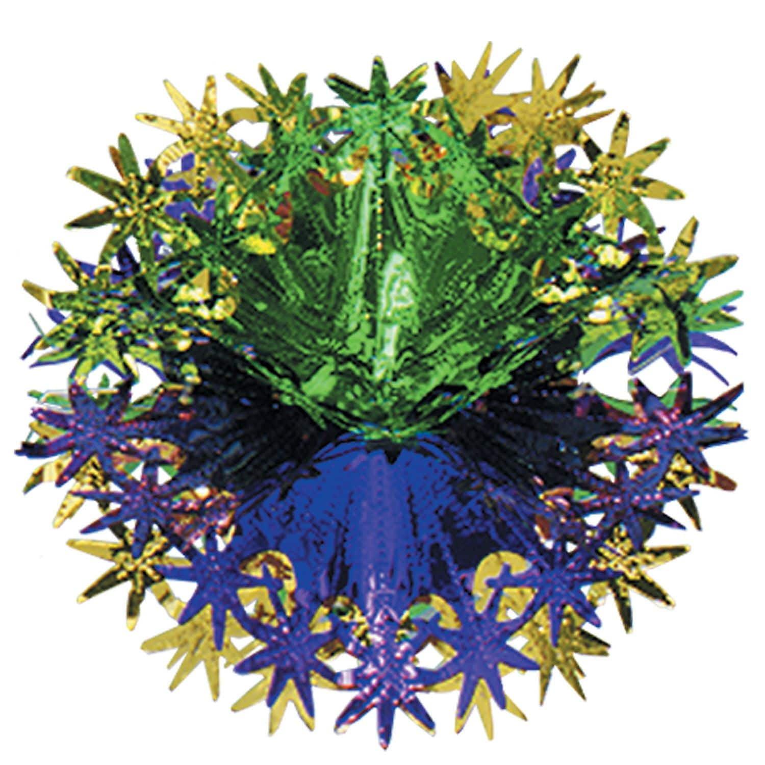Star Ball 12" Gold, Green, Purple - 12 Pack (1 Per Package)