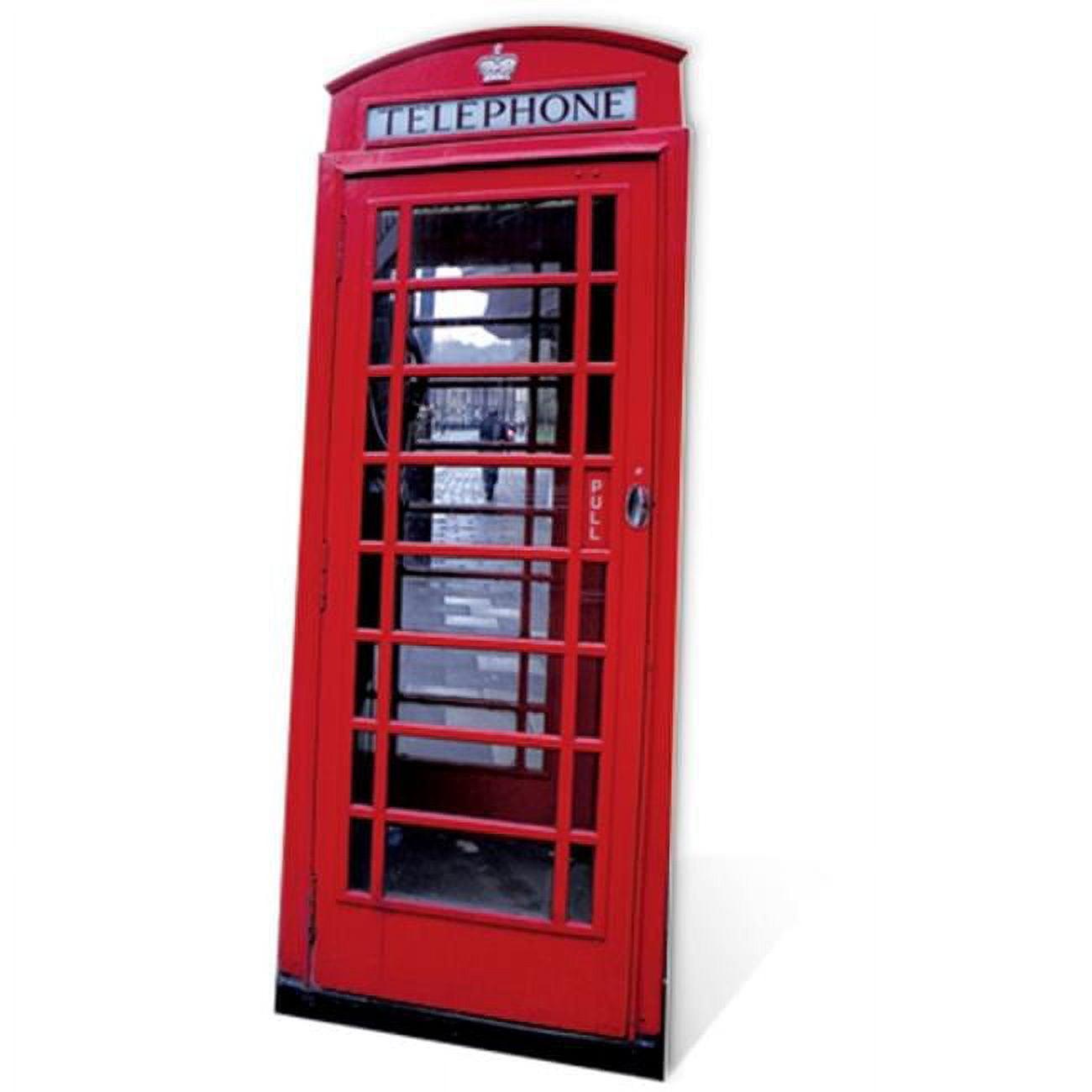 Star Cutouts SC162 English Phone Booth Cutout - 73 x 30 x 1 in.