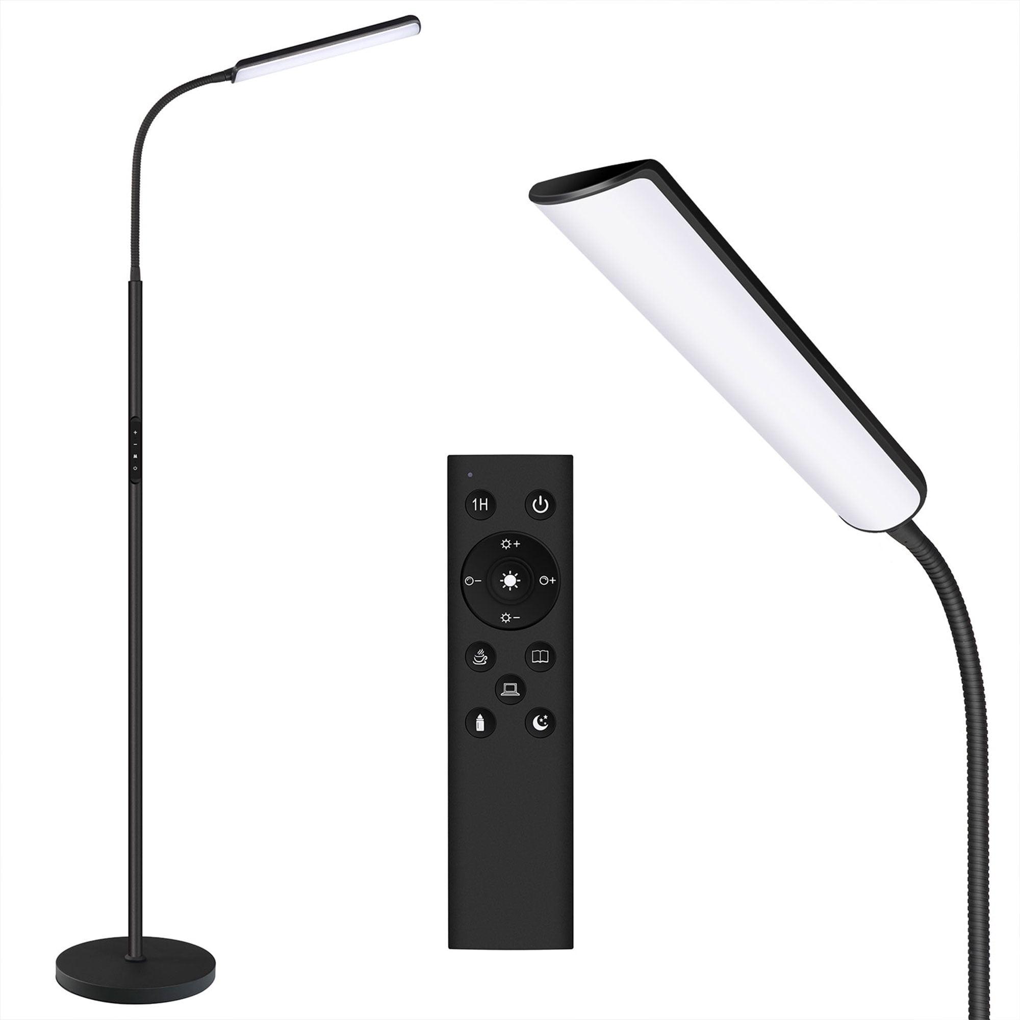 Dimunt LED Floor Lamp, Bright 15W Floor Lamps for Living Room with 1H Timer, Stepless Adjustable 3000K-6000K Colors & Brightness Standing Lamp with Remote & Touch Control Reading Floor Lamps