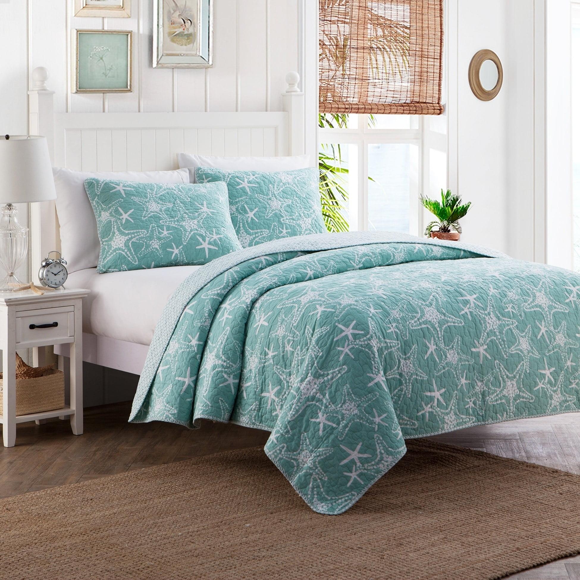 Design Studio DESIGN STUDIO Starfish Aqua All-Season Reversible Cotton Quilt Set